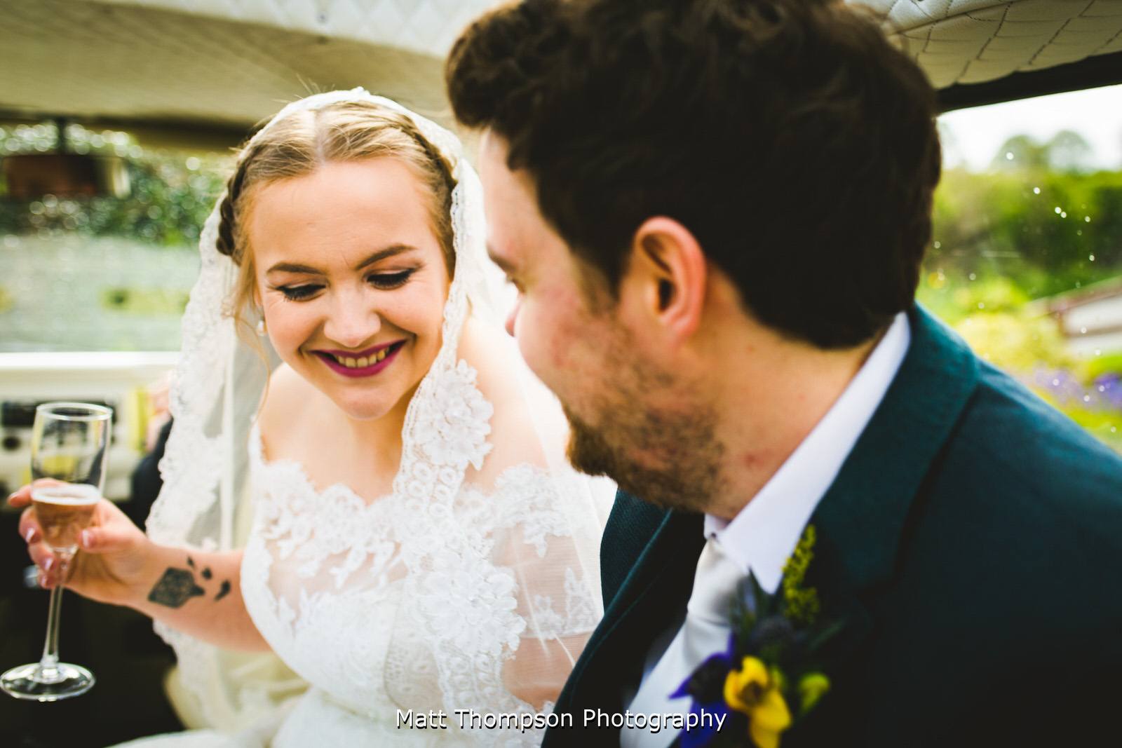 bride laughing in west yorkshire
