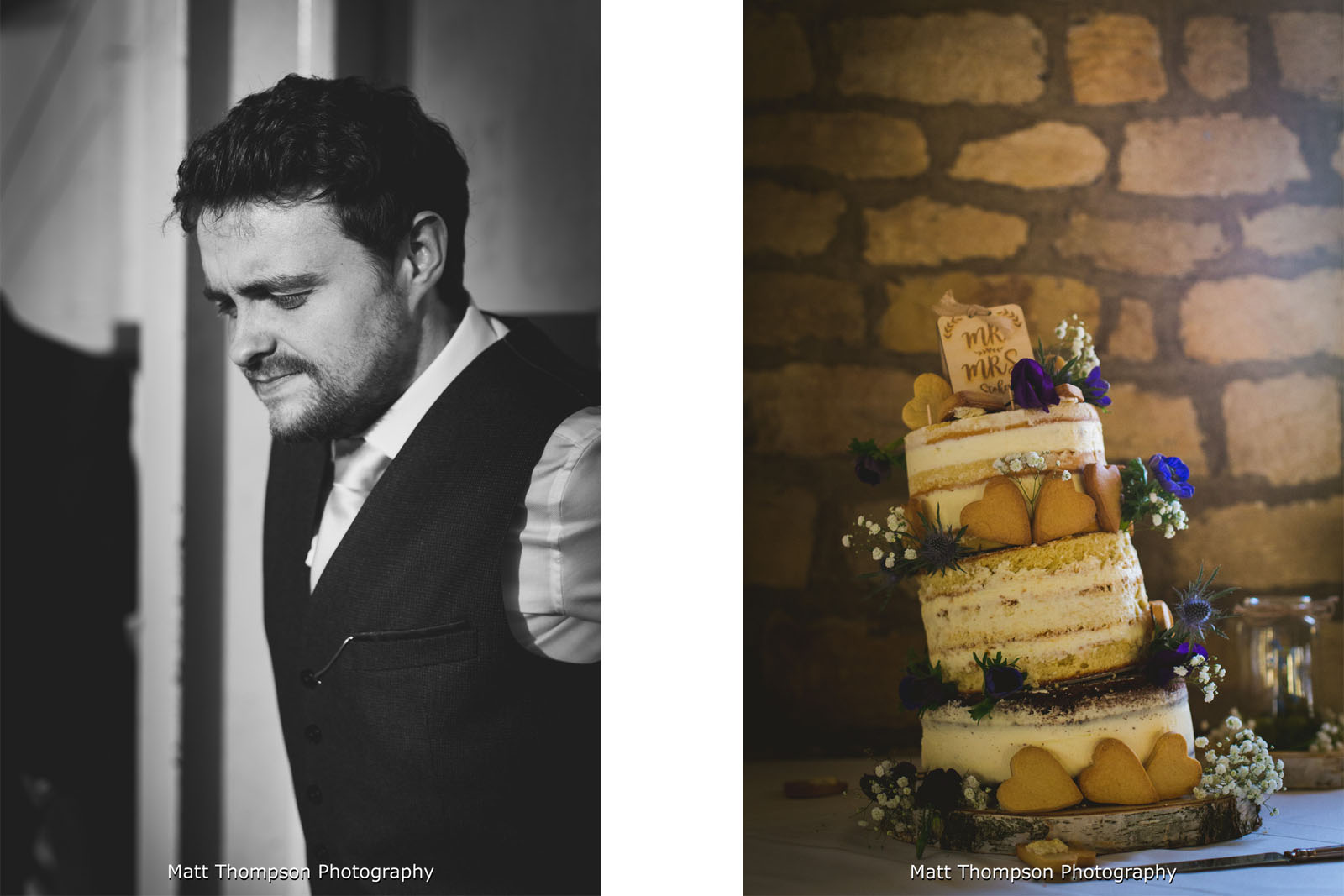 leaning wedding cake