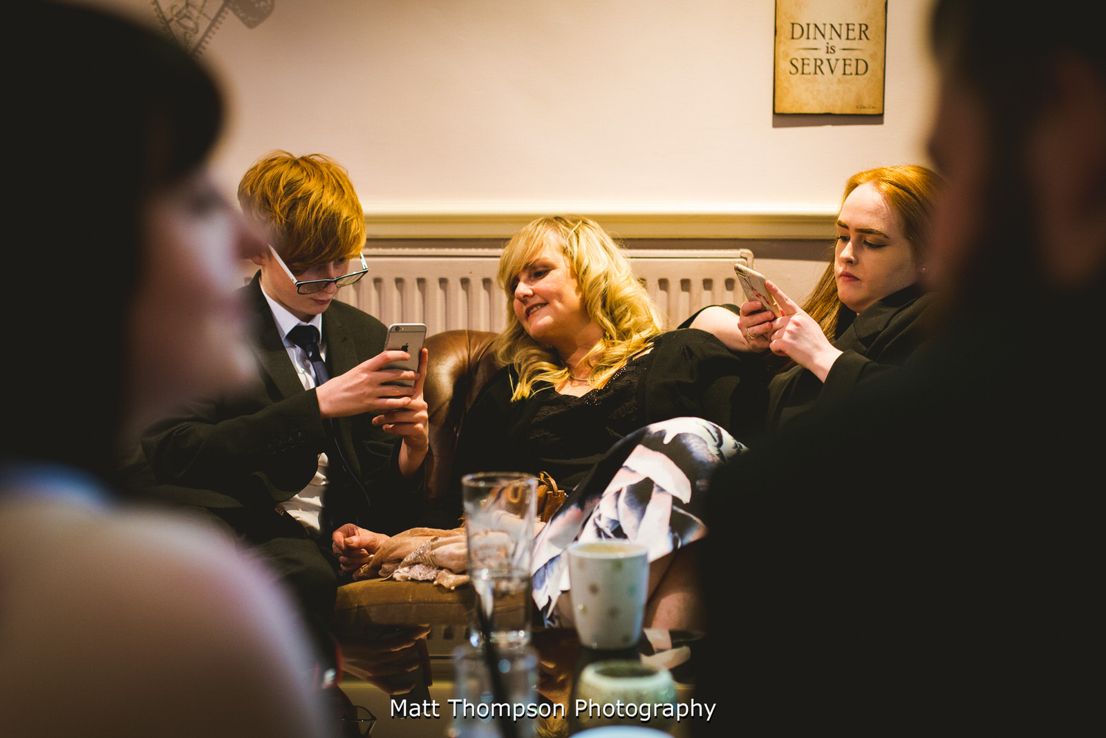 guests on their phones