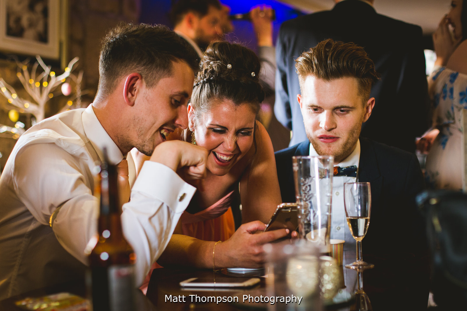 laughing at phones