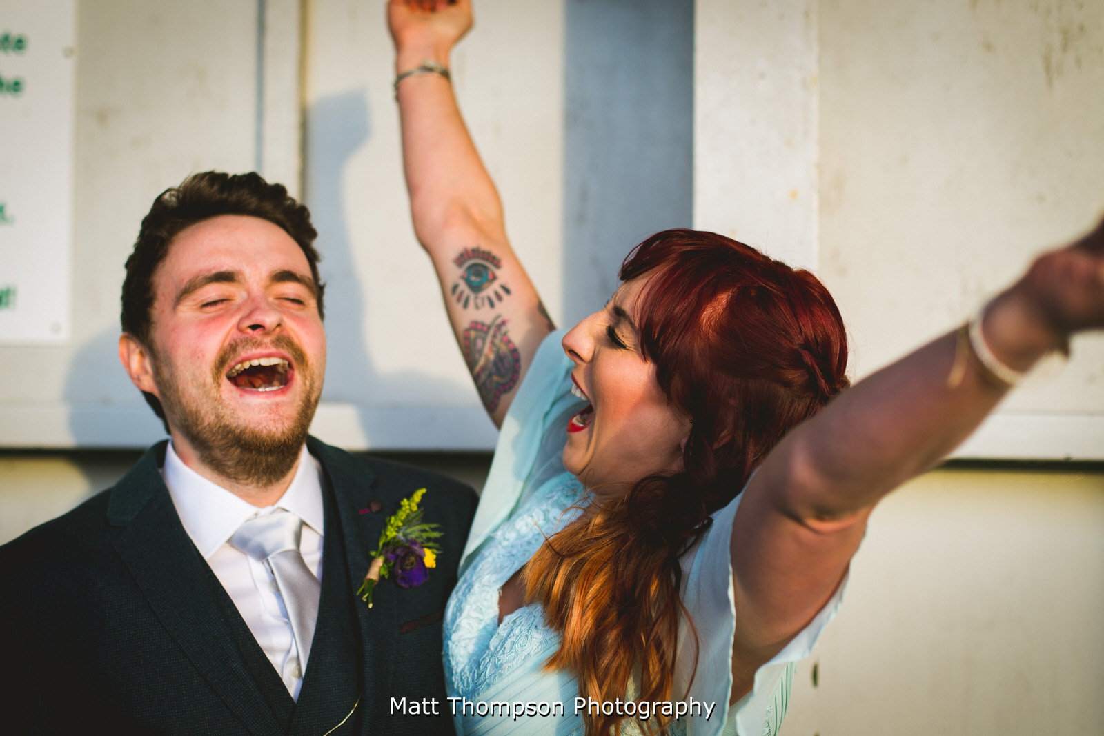 groom cheering
