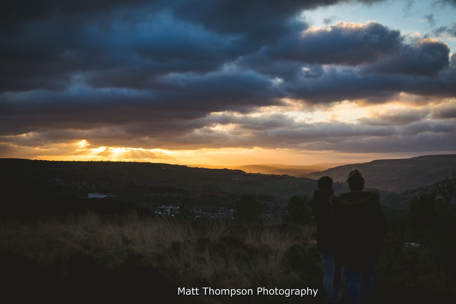setting sun at norland moor west yorkshire