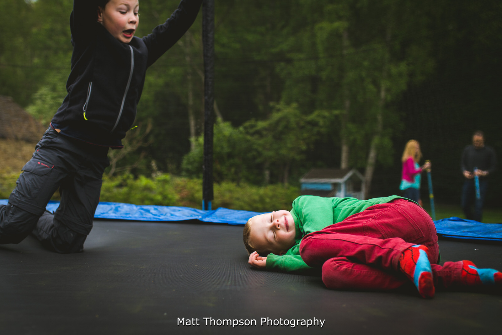getting up close on a trampoline