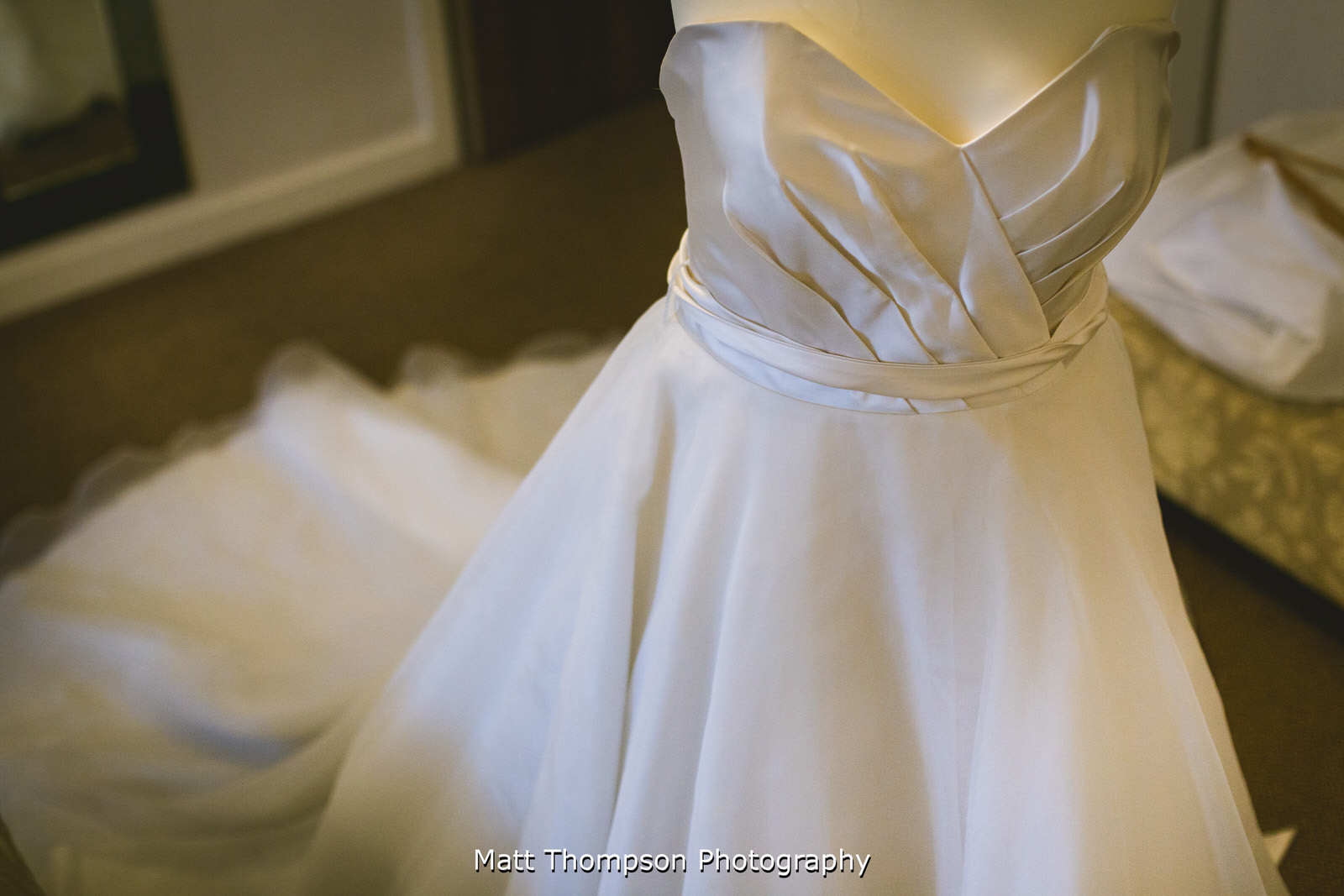wedding dress hungup at tower house hotel halifax