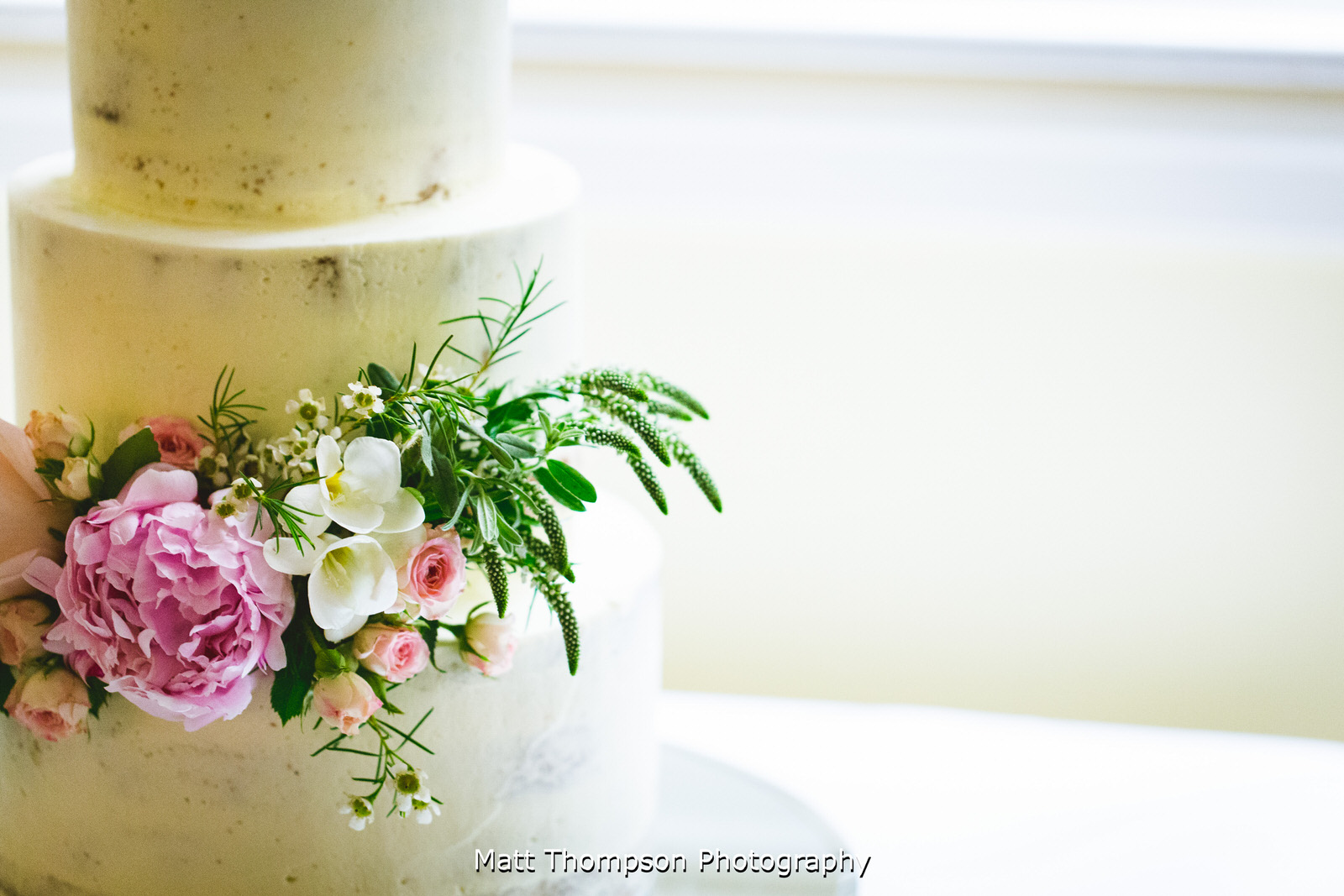 wedding cake with flowers
