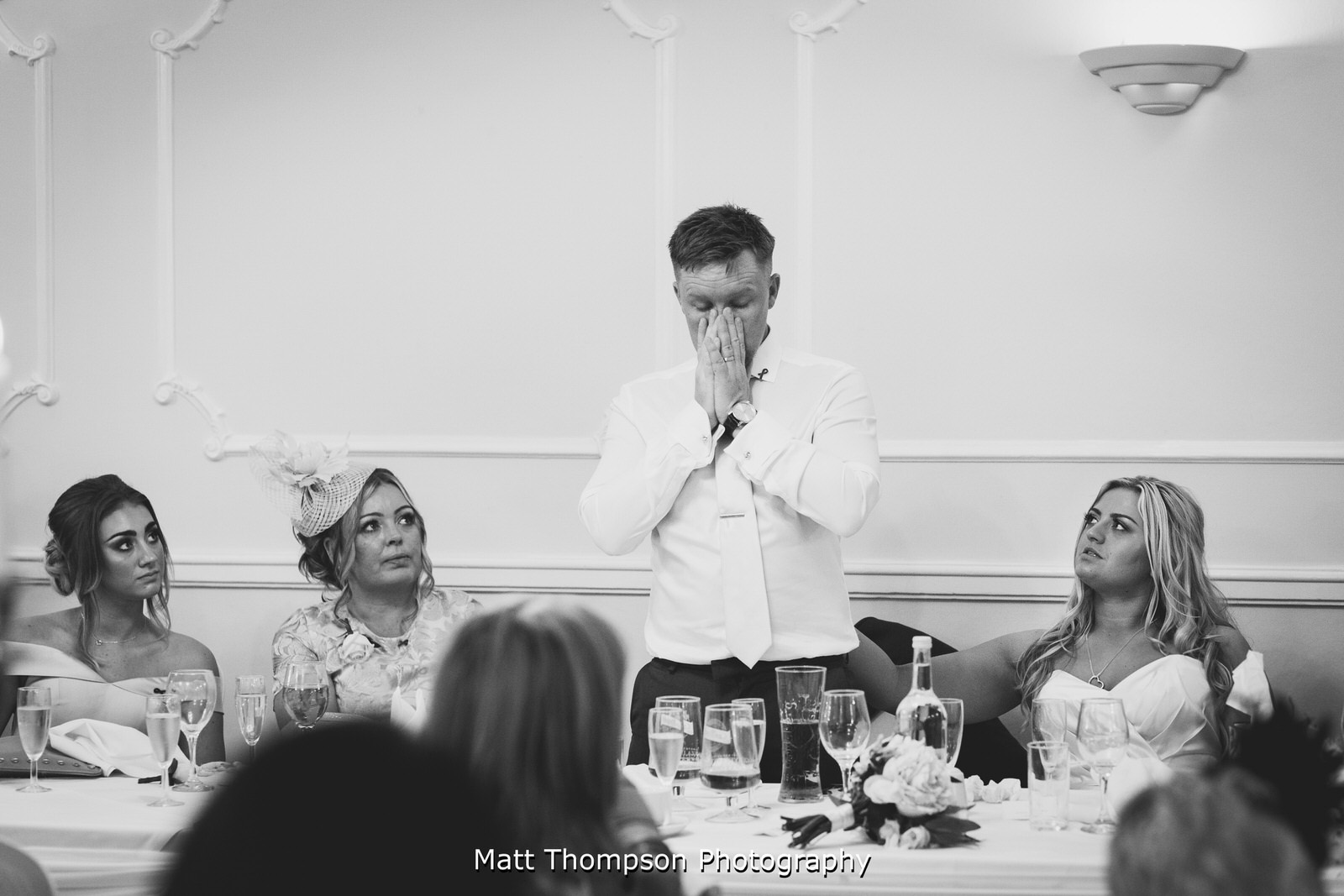 groom crying during wedding speech