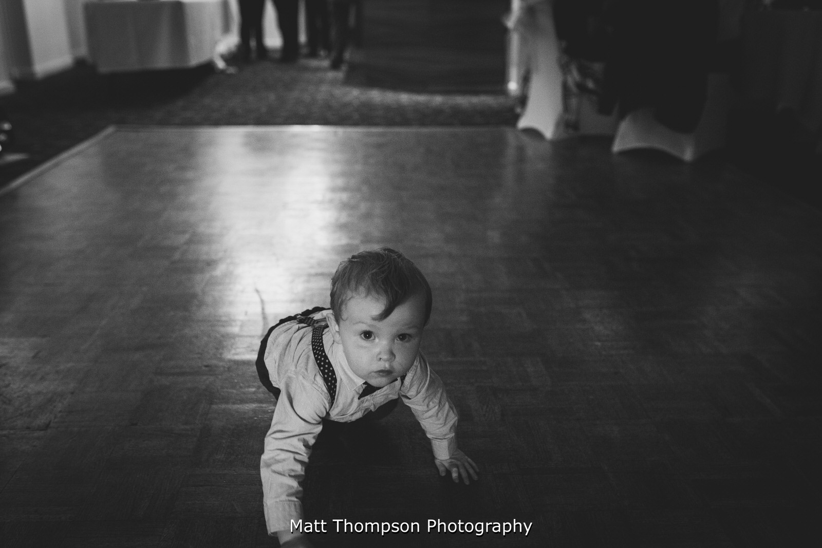 baby on the wedding dance floor