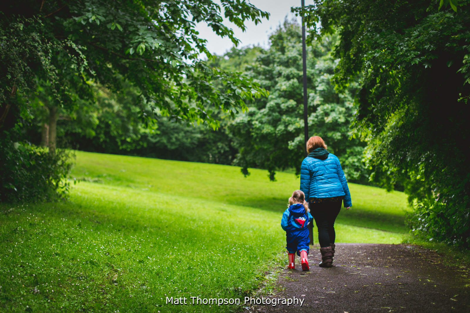 family walk in the park