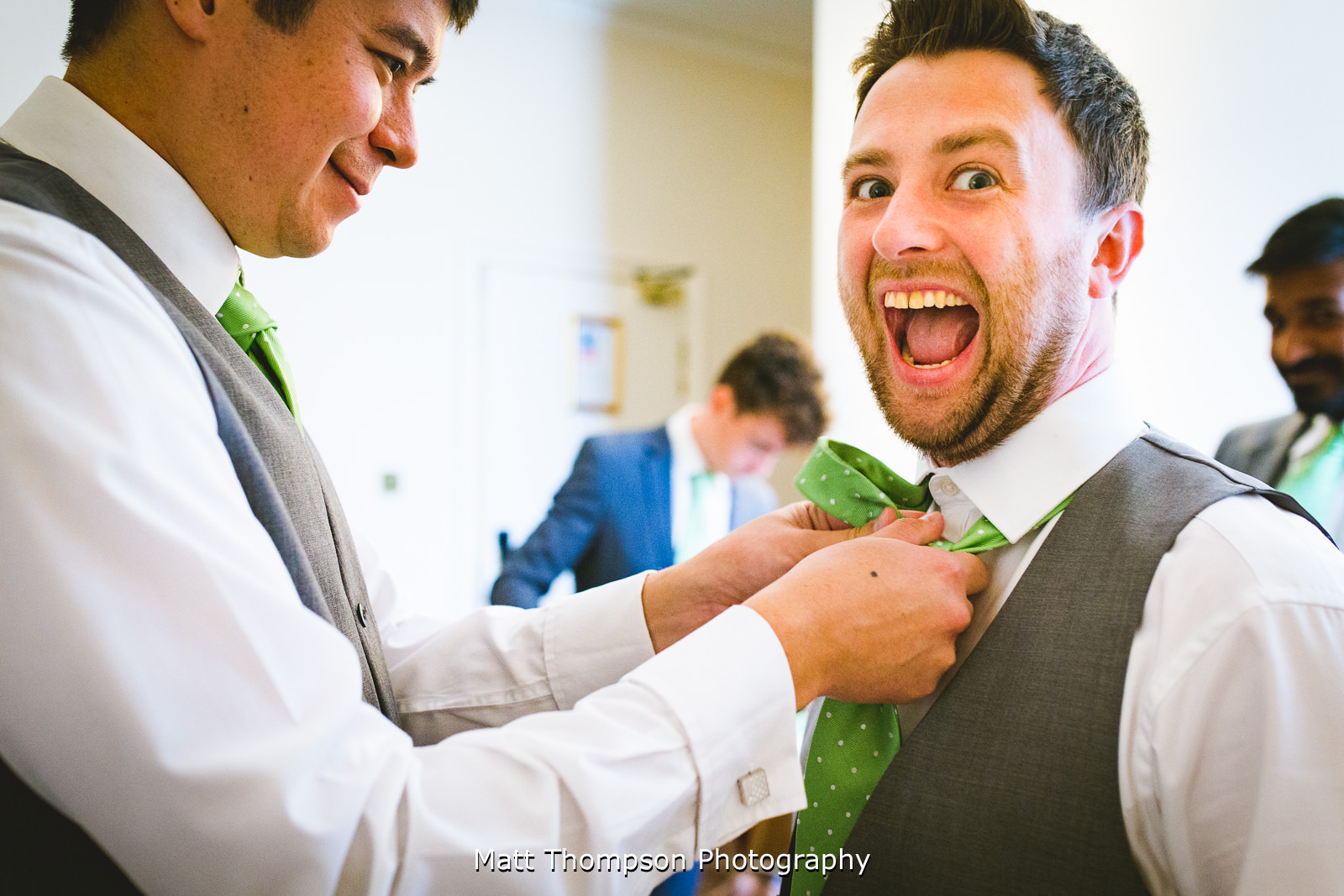 excited groom