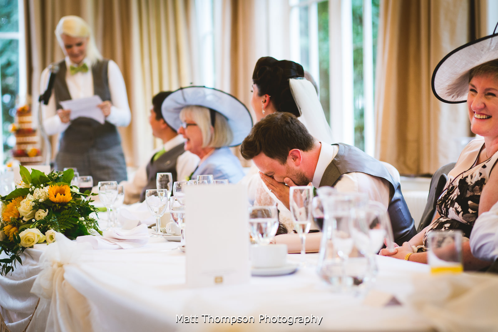 emabarrassed groom in wedding speech