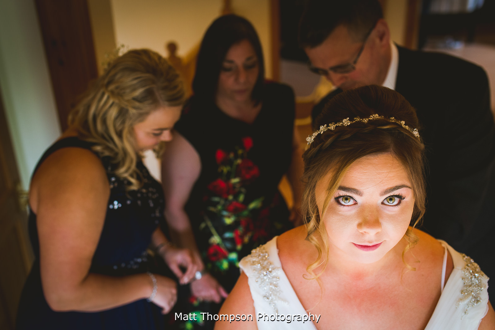 bride looking at camera