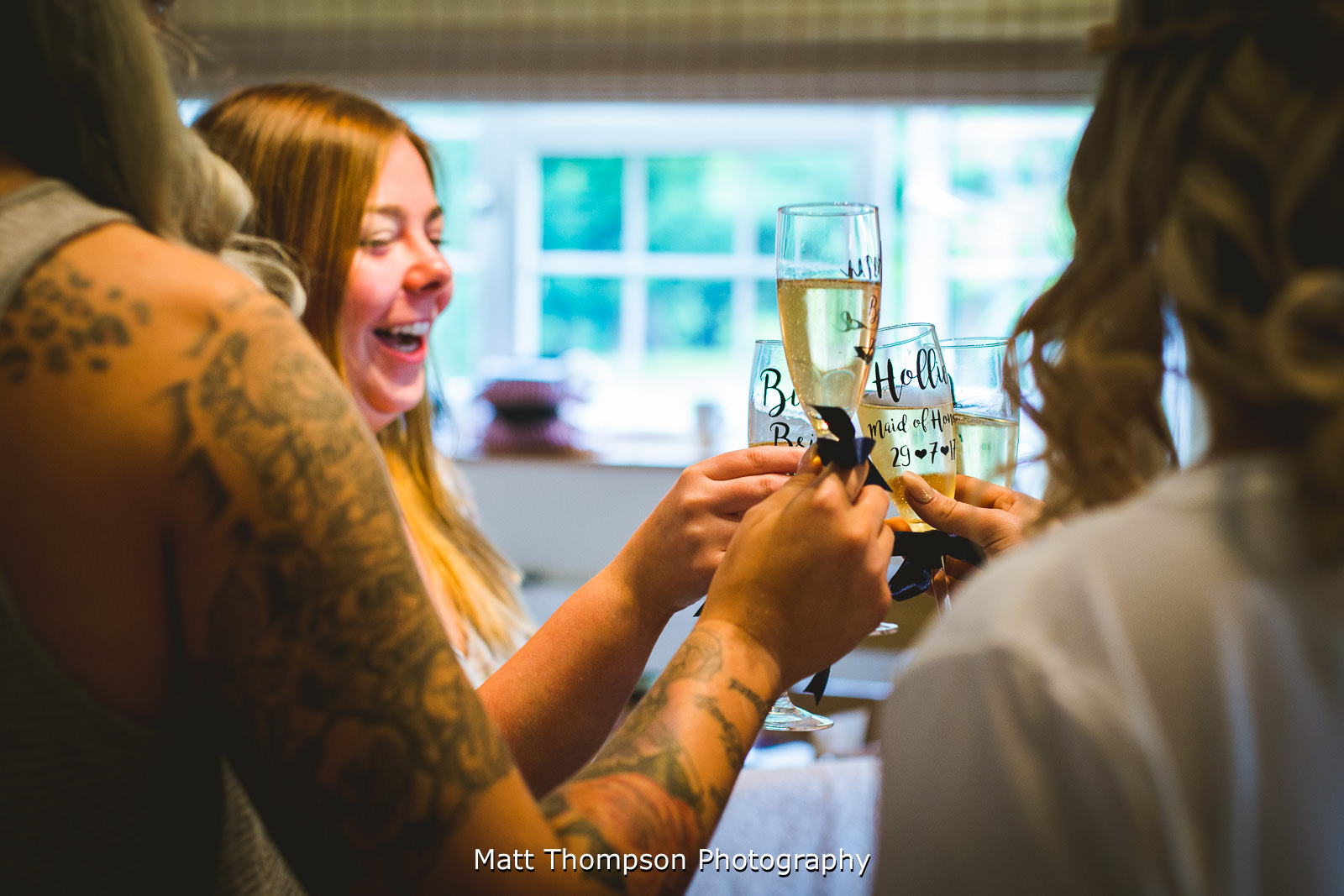 bridal party cheering