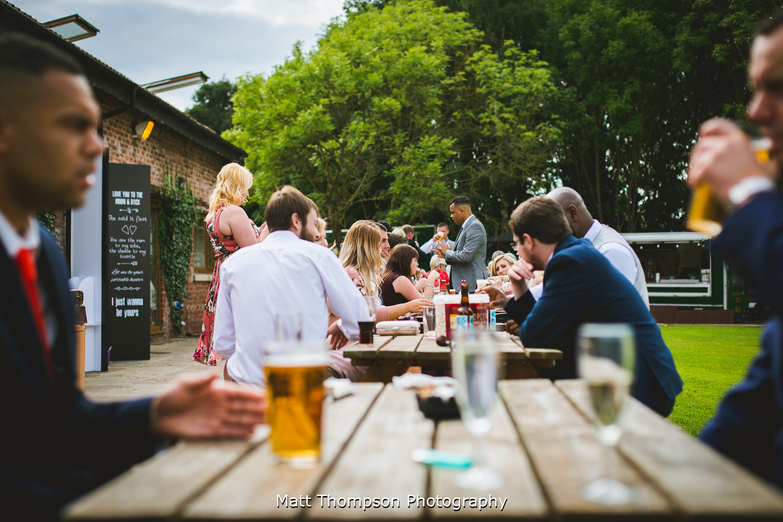 wedding guests at villa farm