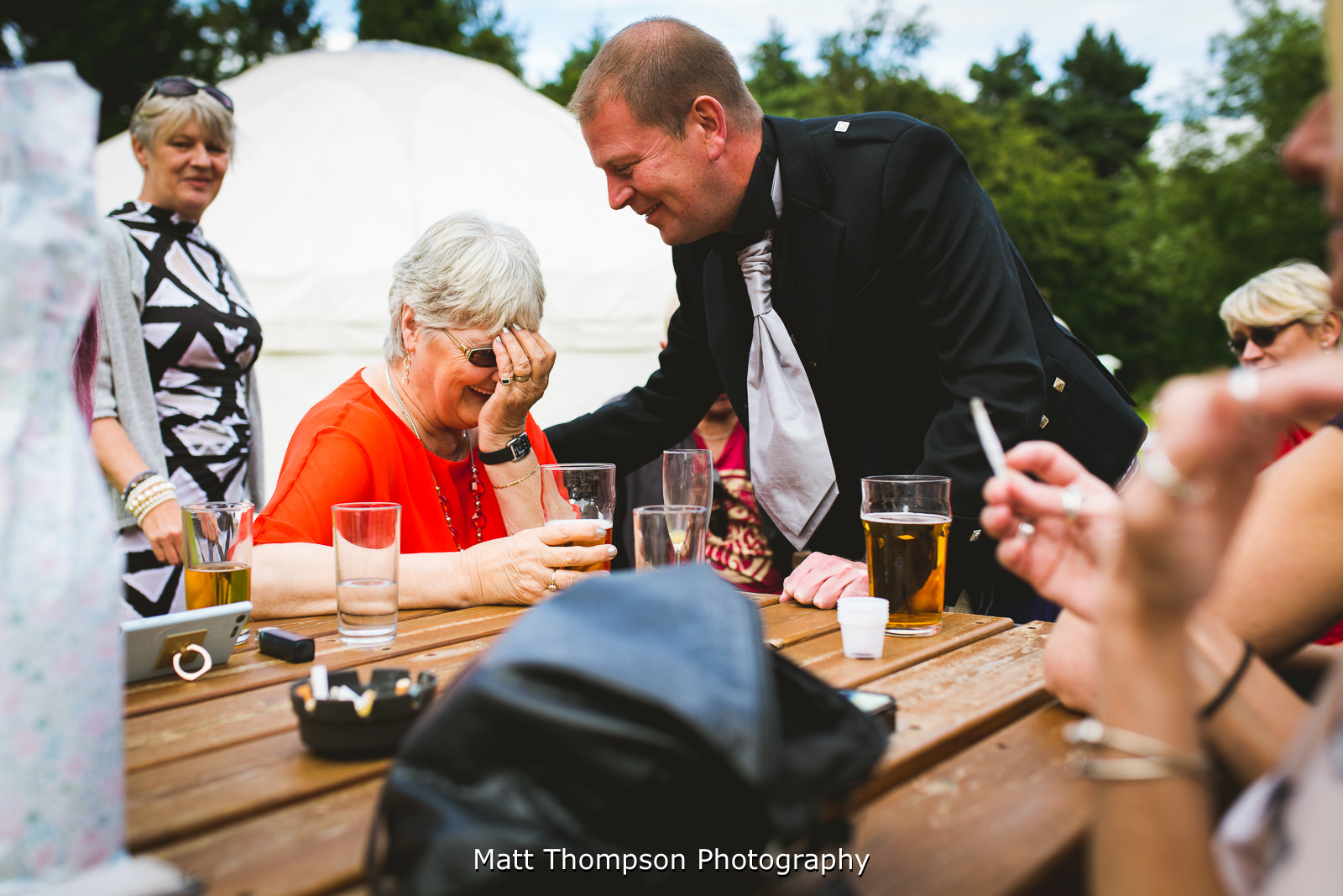 embarrassed wedding guest