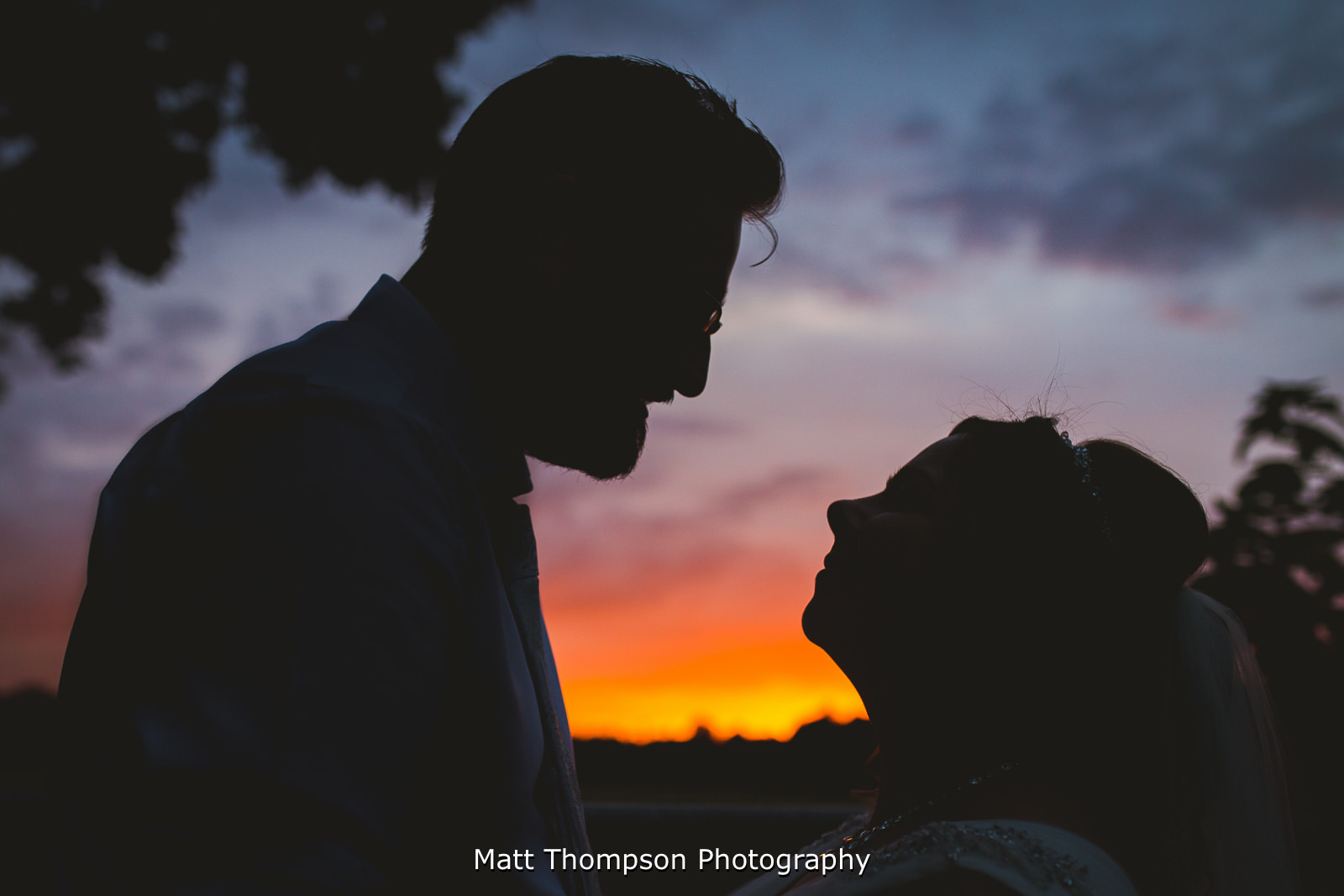 sunset wedding photo