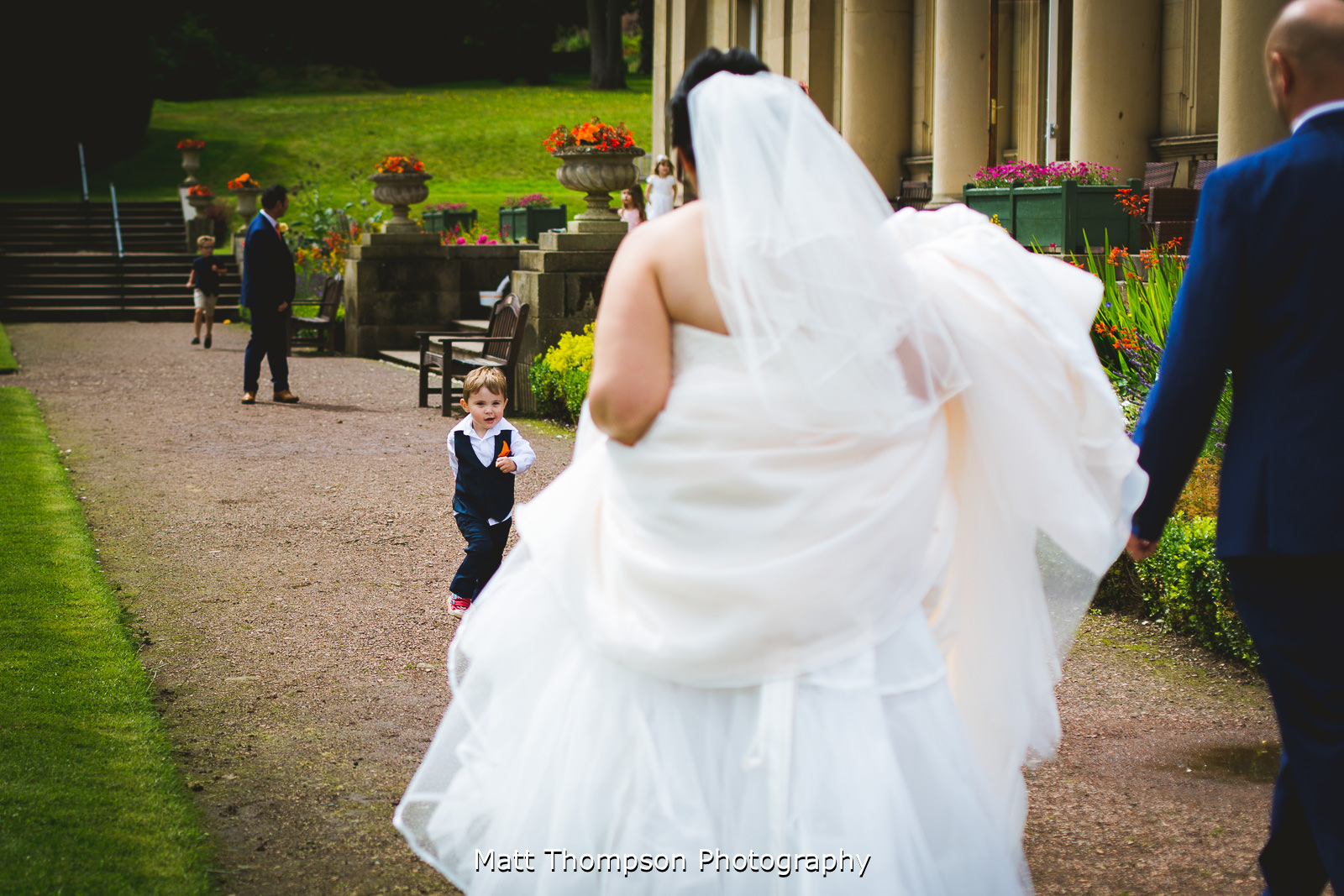 kid running to parents
