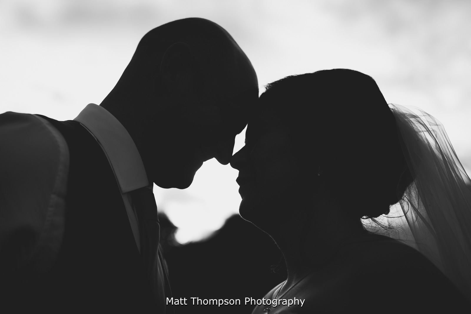 silhouette of wedding couple