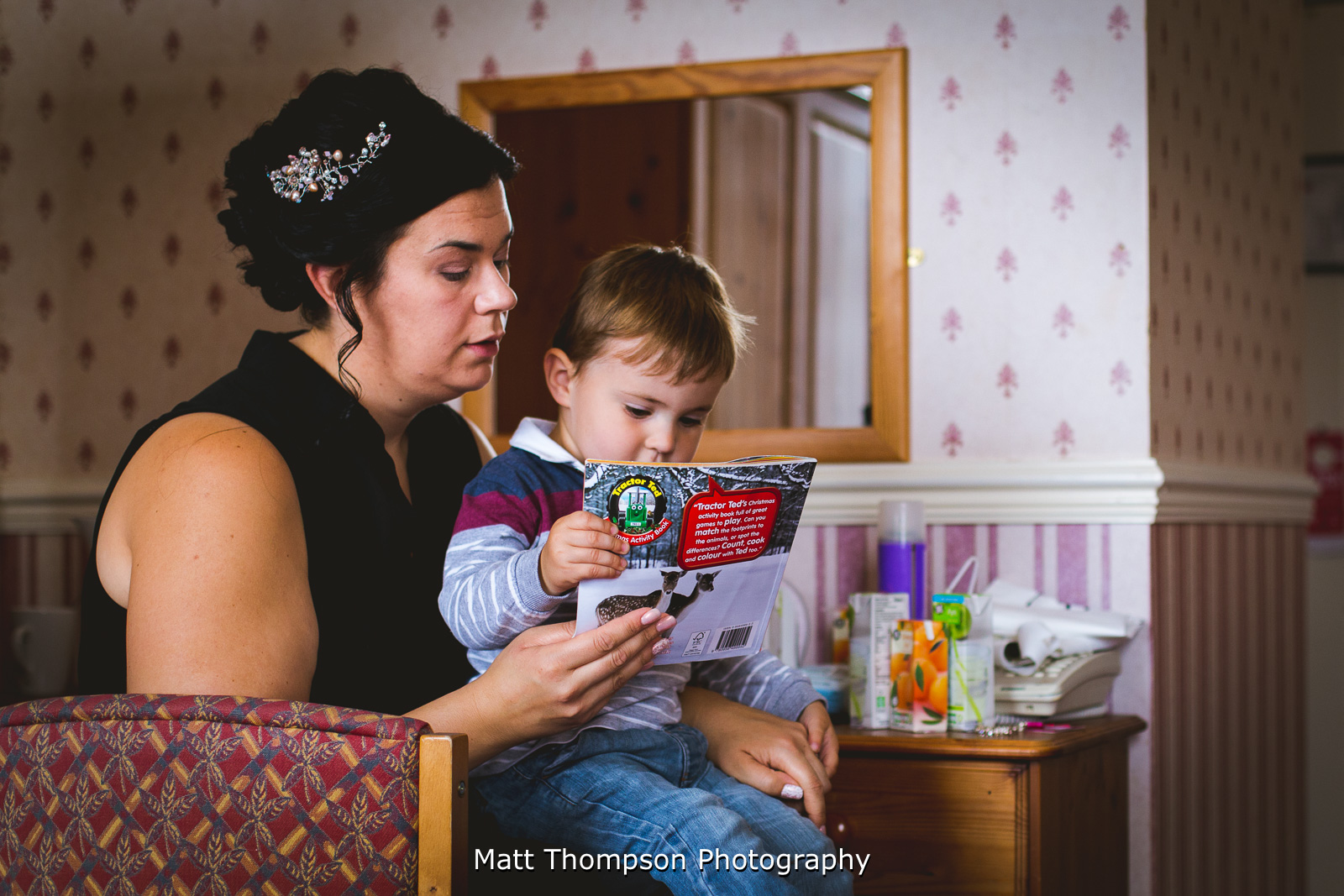 reading a book