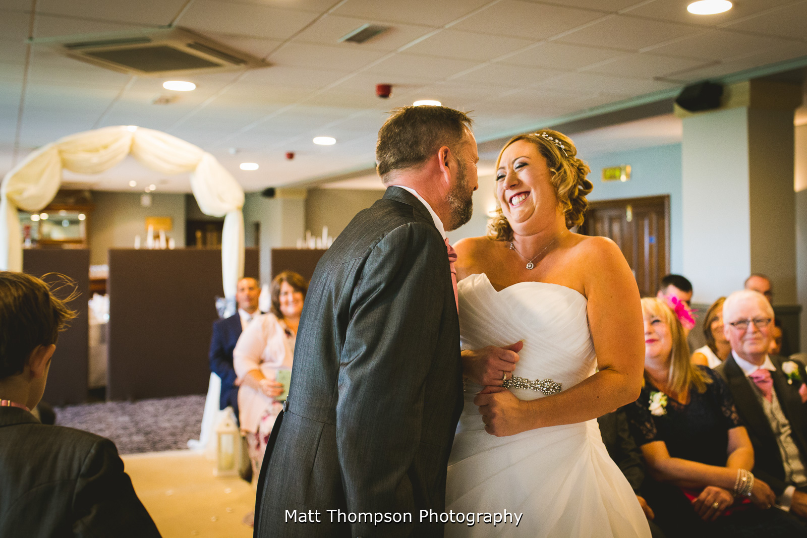 wedding ceremony laughing