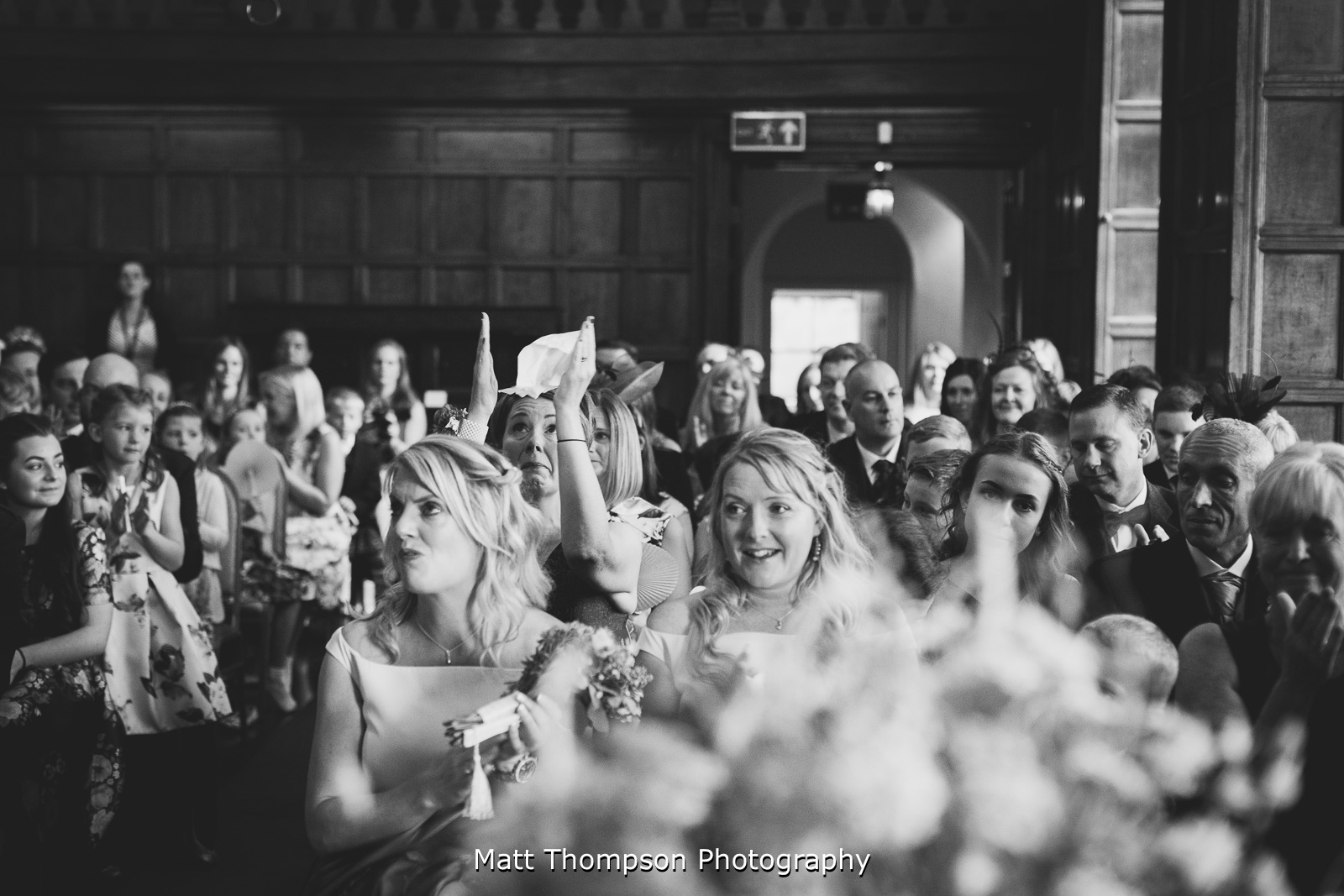 wedding guests at cannon hall