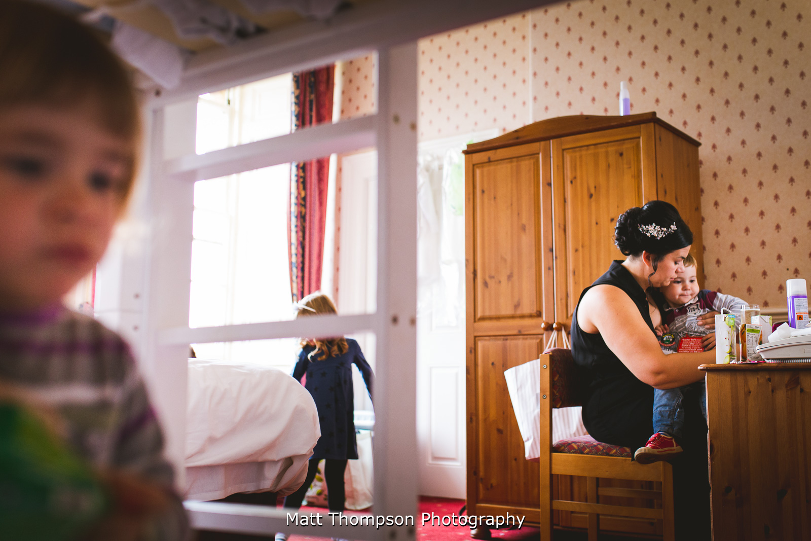 bridal prep with kids