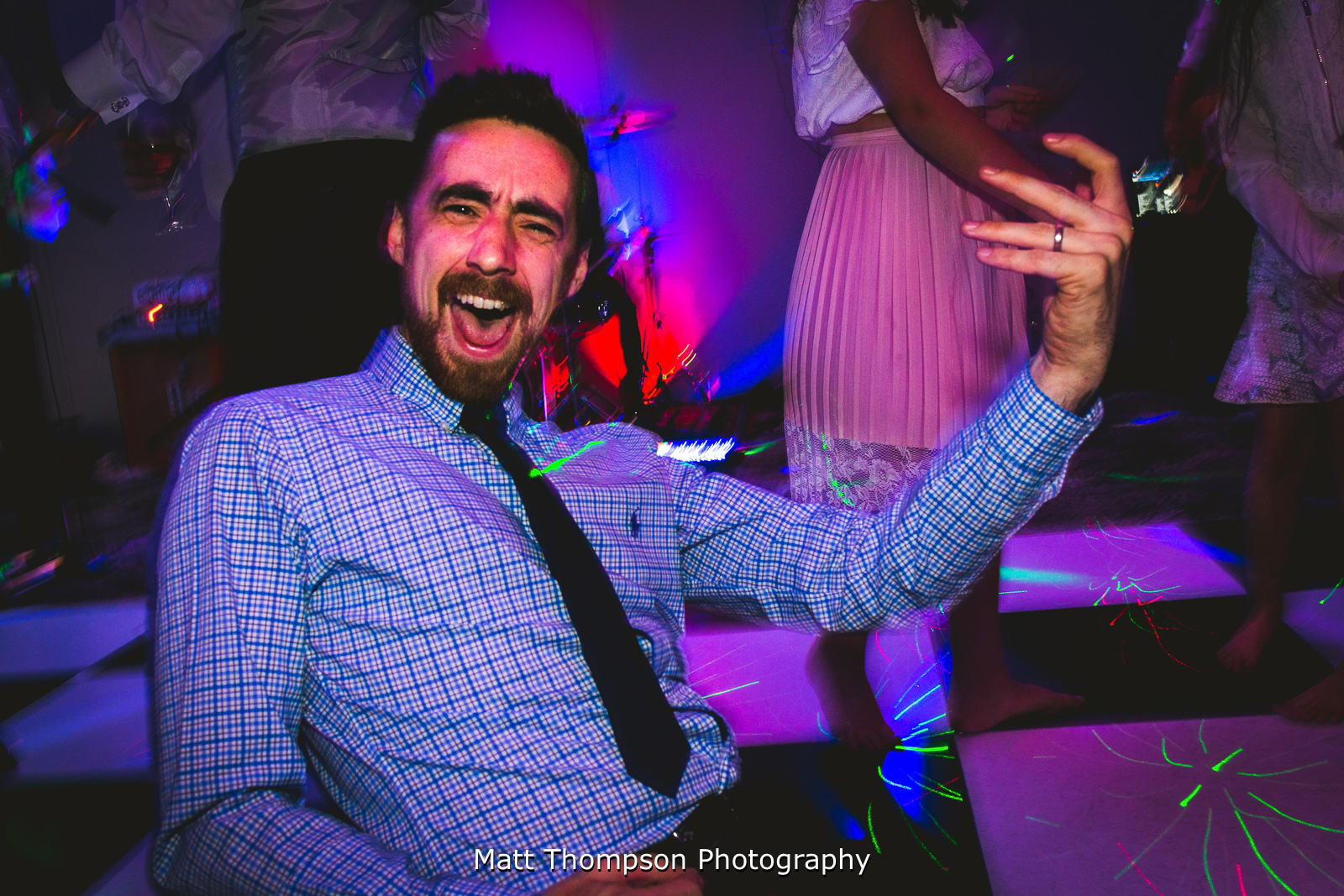 air guitar on the dance floor