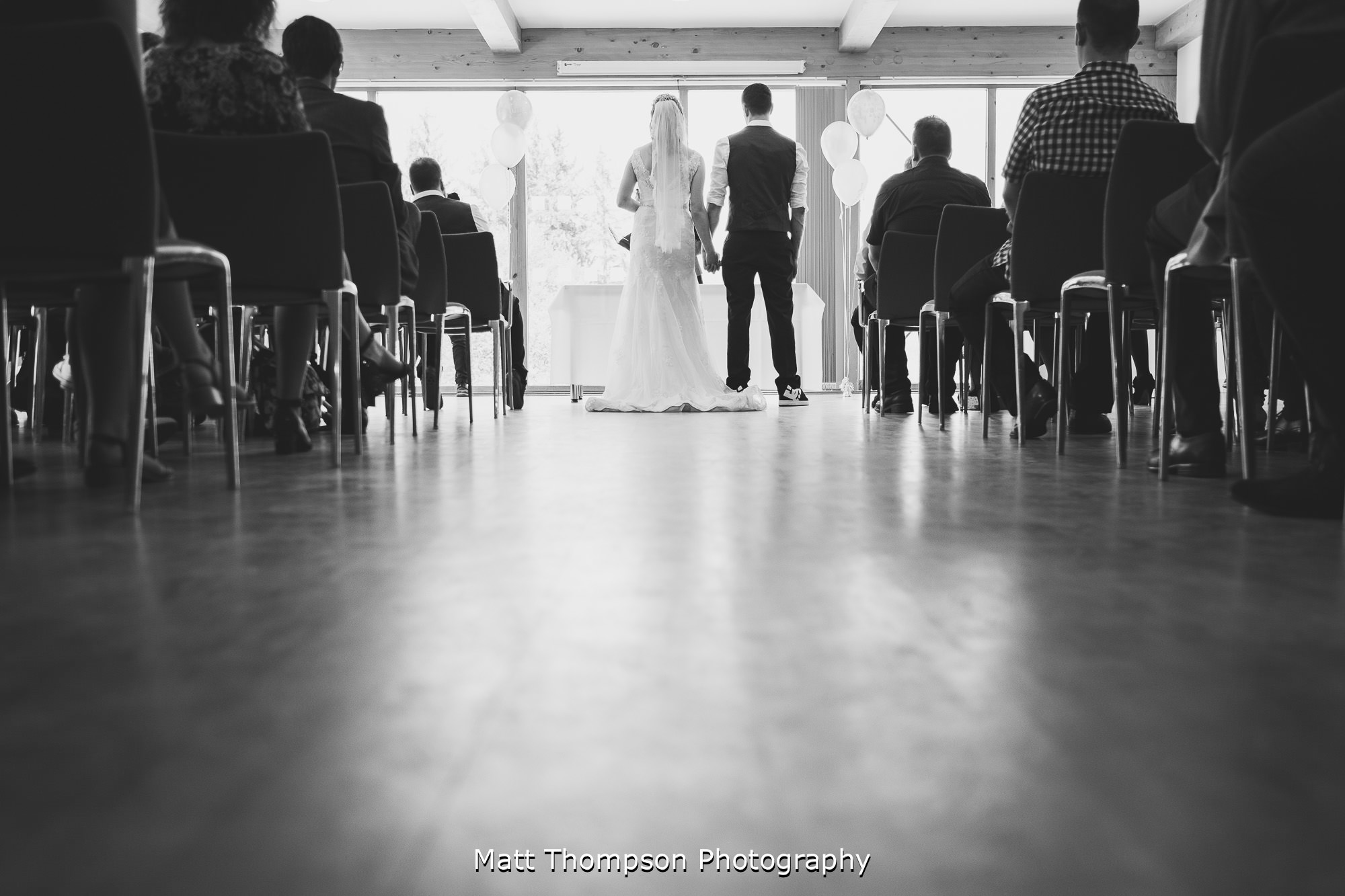 wedding ceremony at dalby forest visitors centre