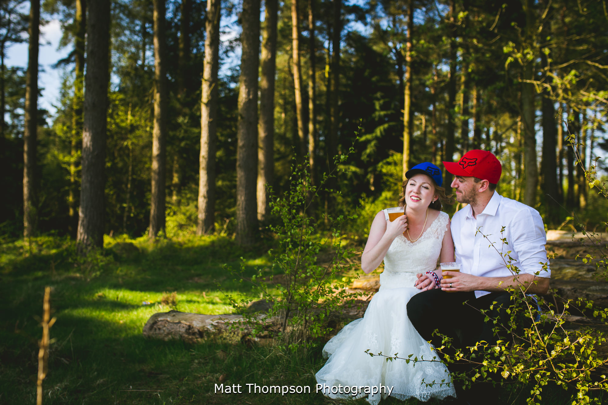 bride and groom relaxing