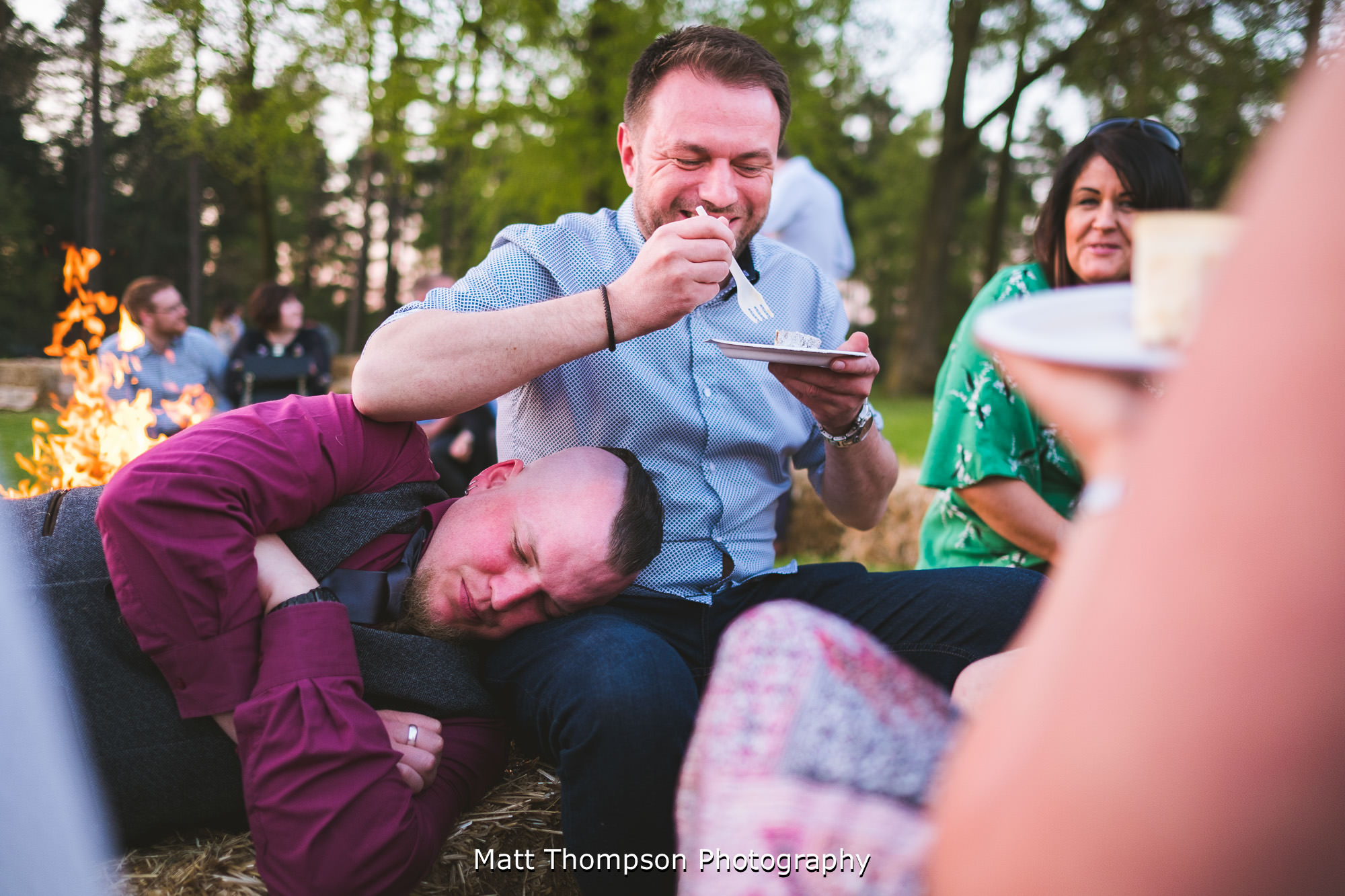 drunk sleeping wedding guest