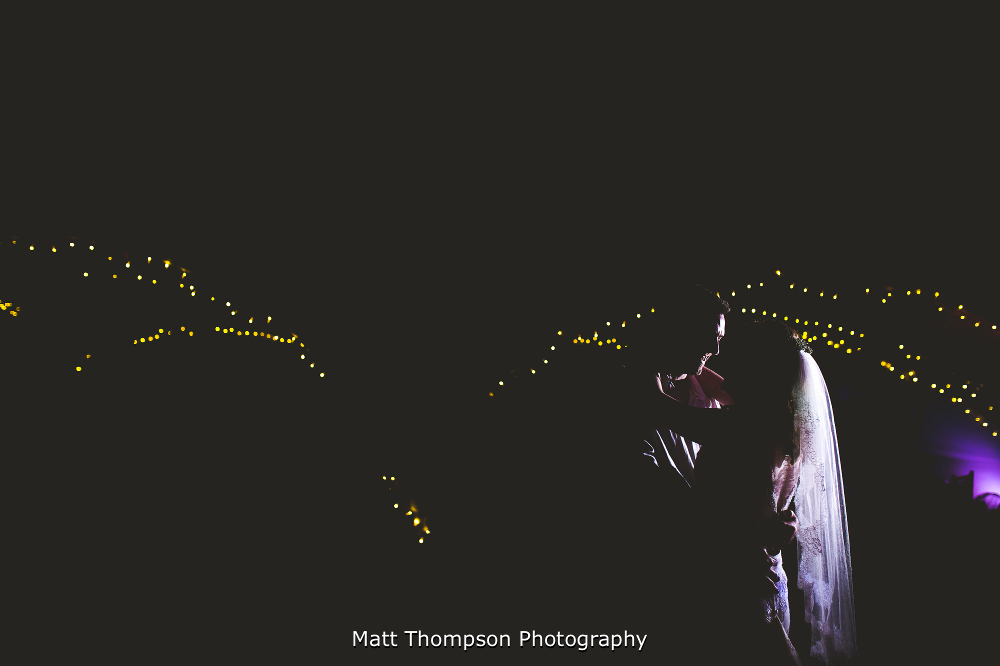 fairy lights in marquee
