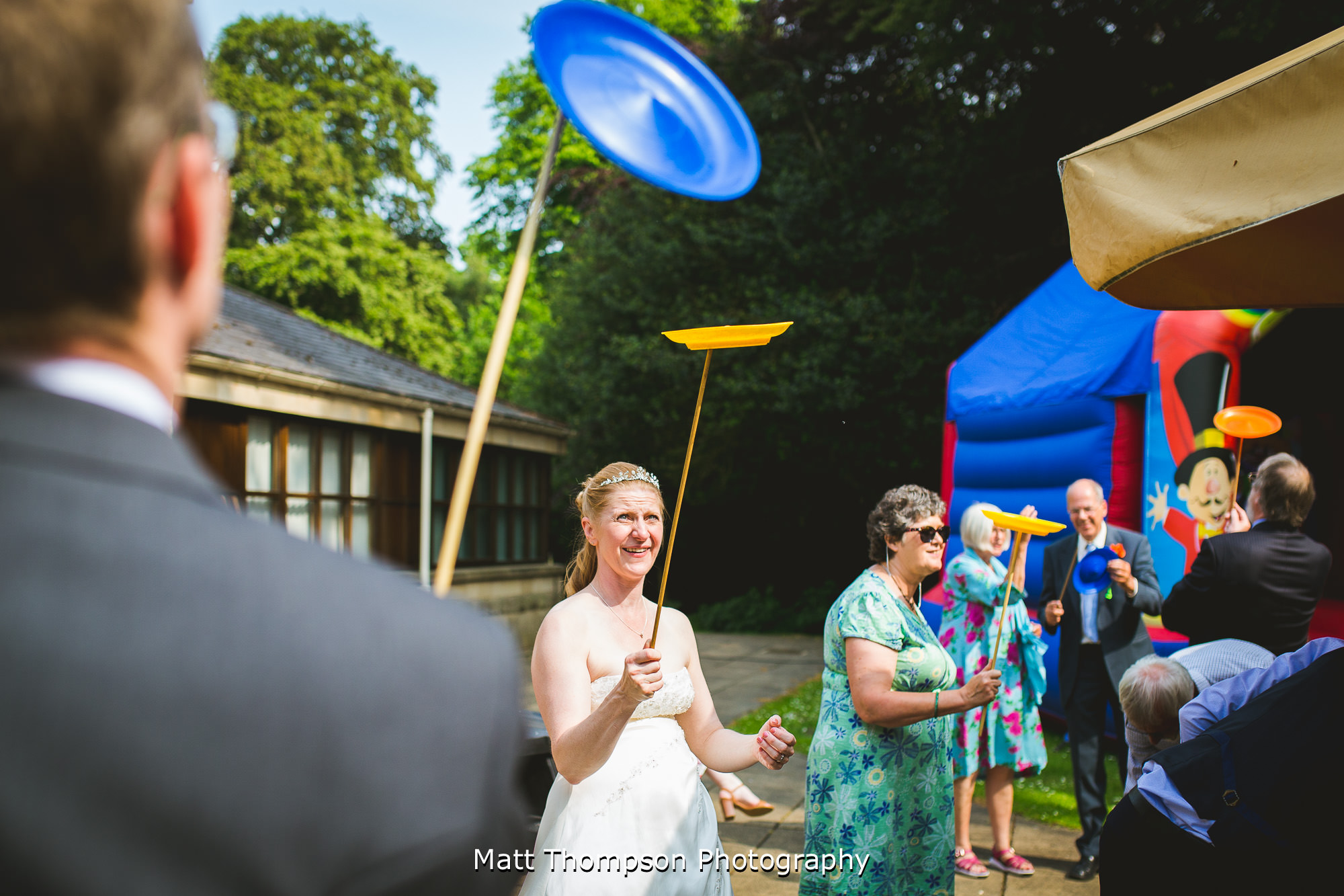 bride with a plater spinner