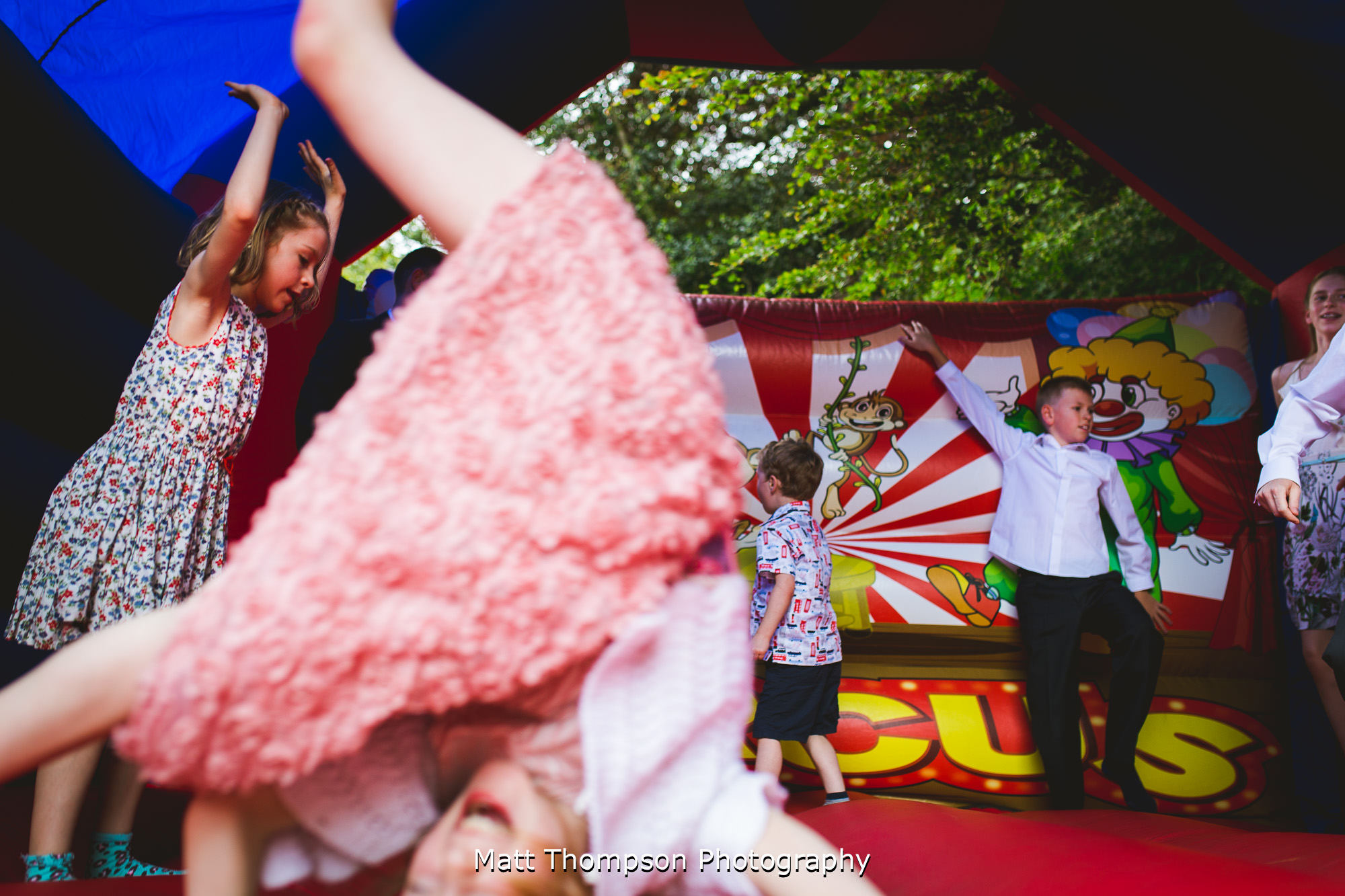 leeds wedding kids on a bouncy castle