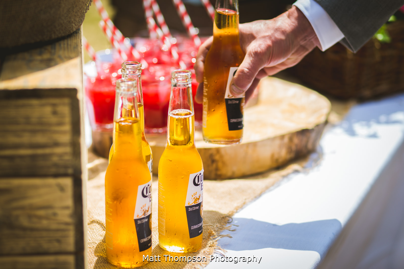 Beers at wedding