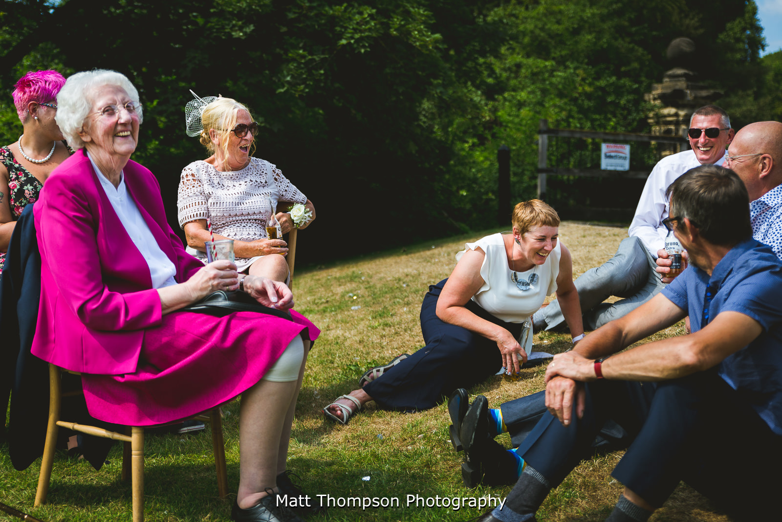 Wedding guests at east Riddlesden hall