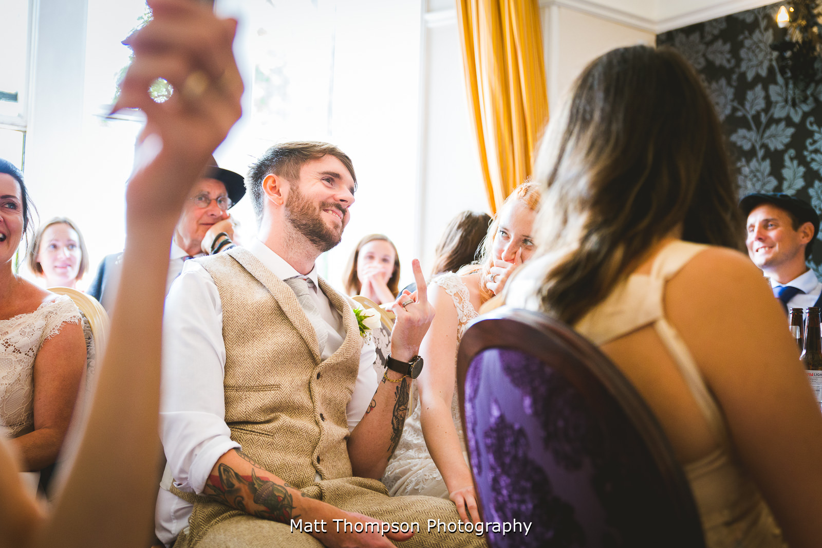 groom swearing at best man