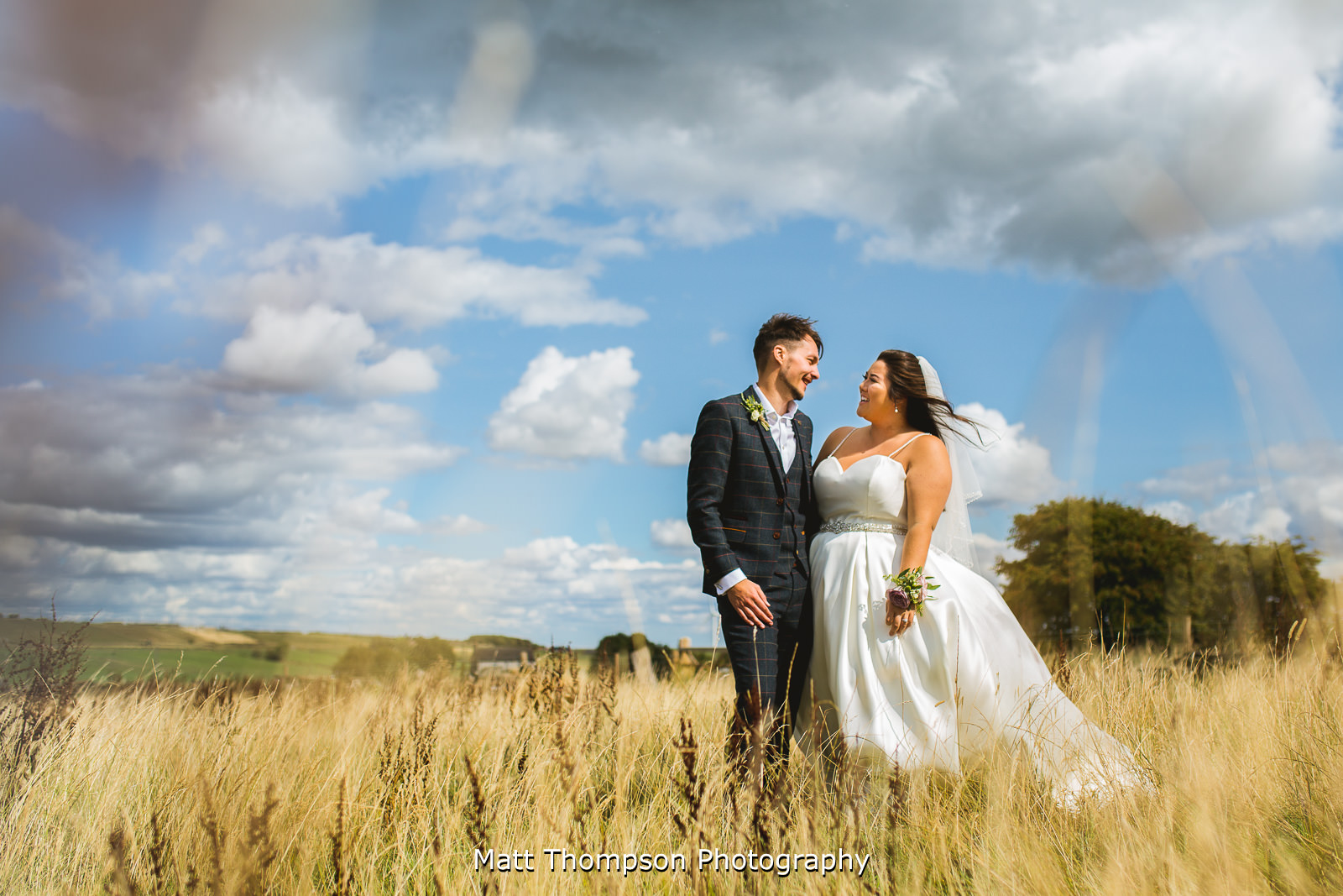 wedding portraits in yorkshire field