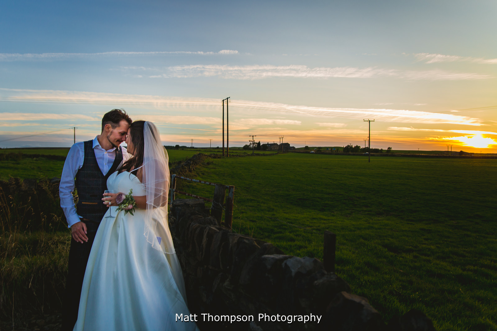 sunset wedding photography