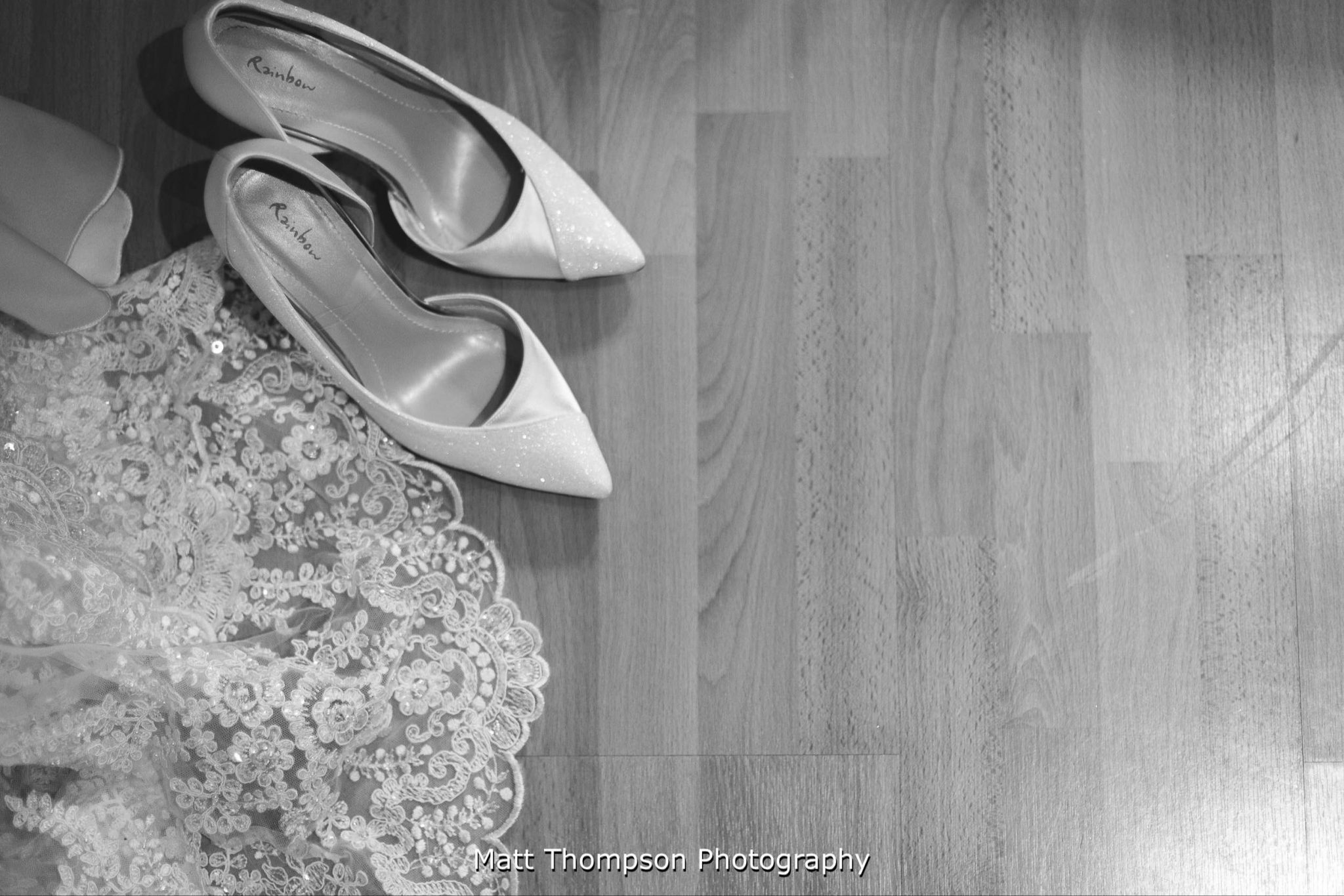 Wedding shoes and dress