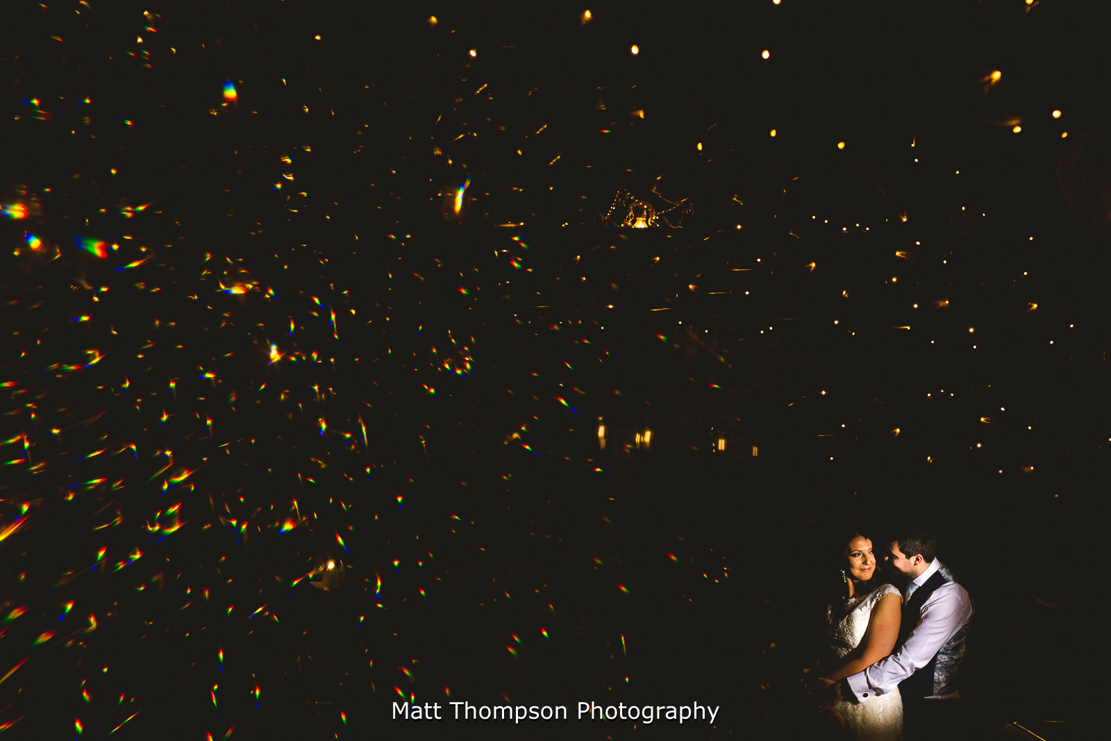 Wedding photography of camera flash