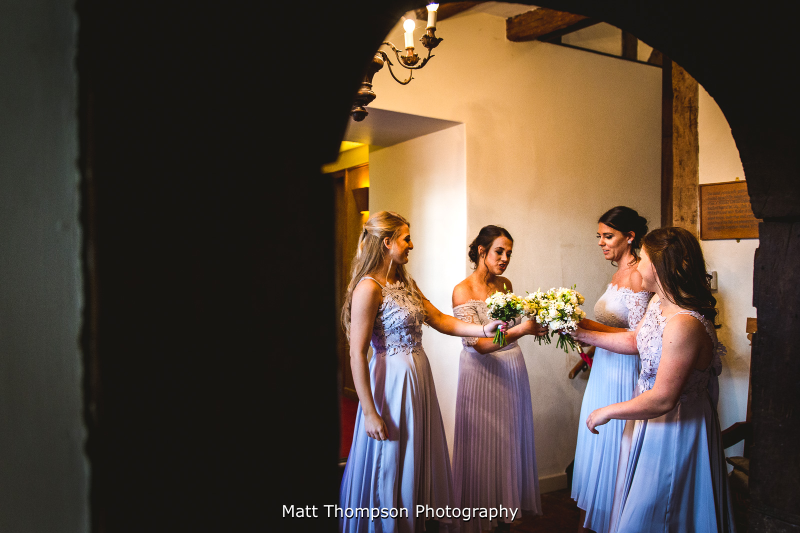 Bridesmaids with flowers
