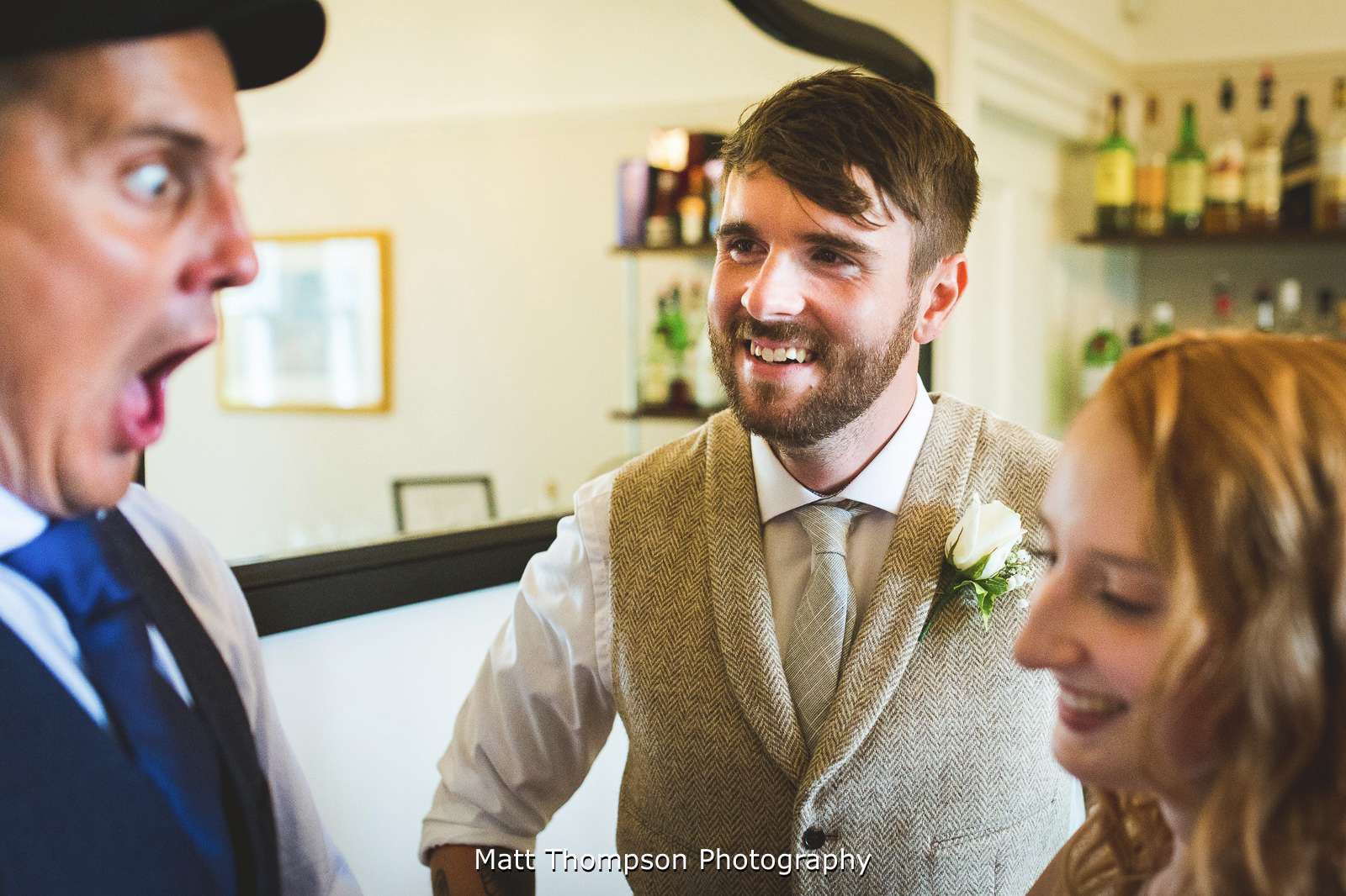 Greeting wedding guests