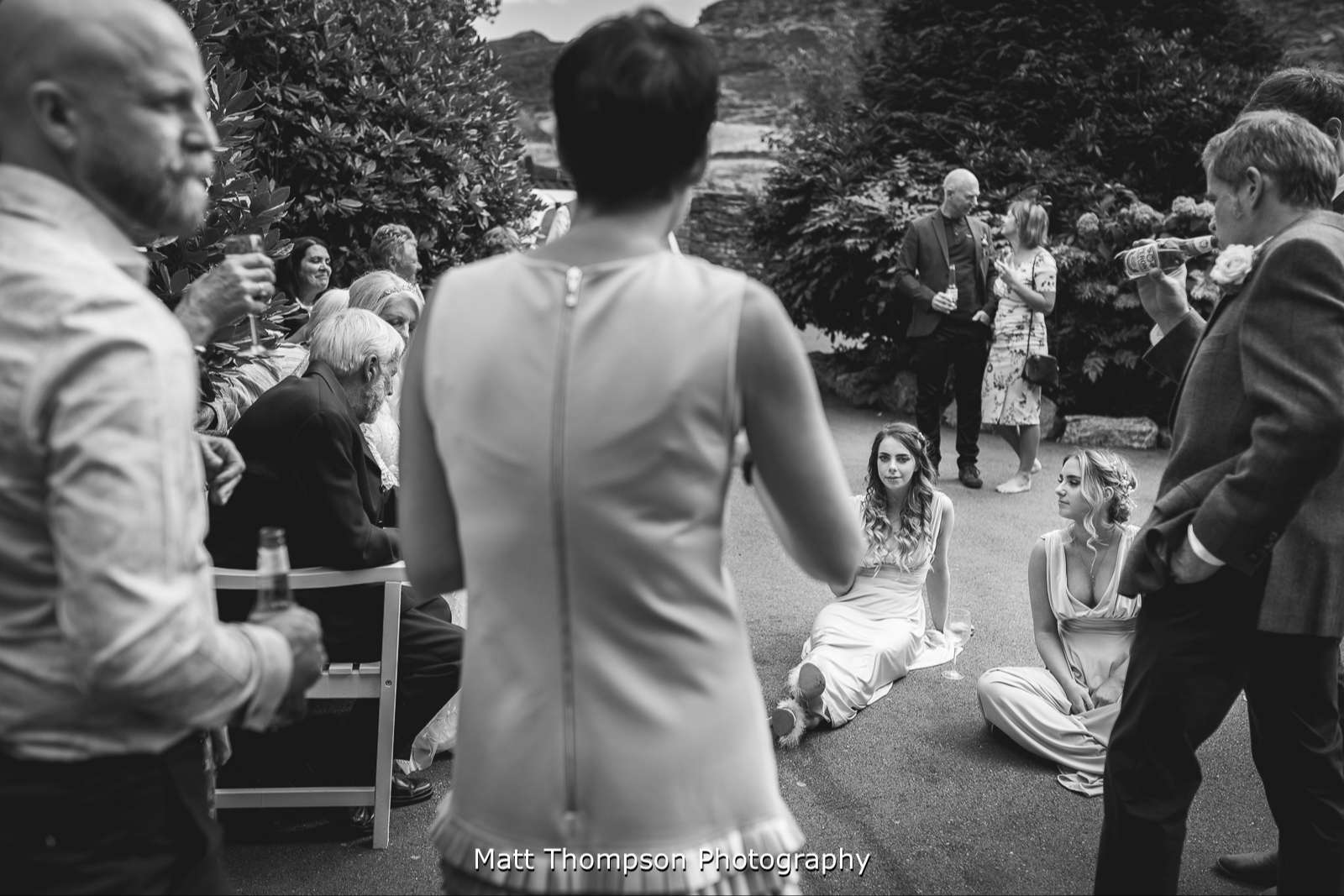 Wedding guests relaxing