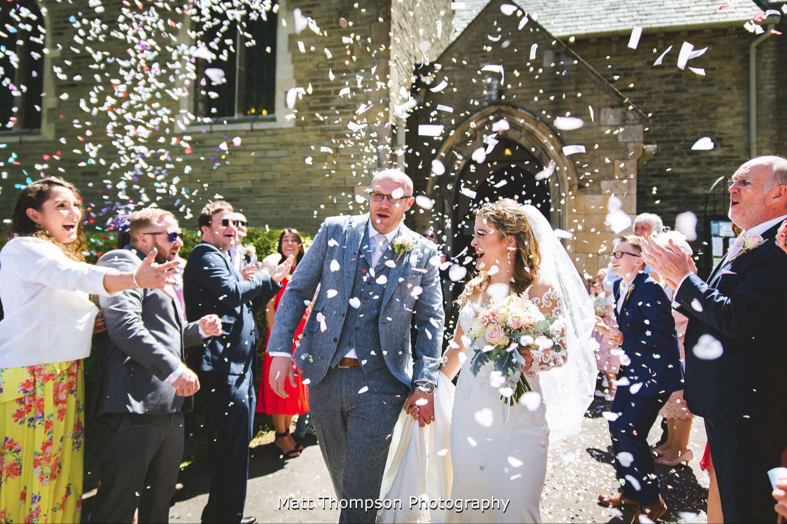 walking out of the church