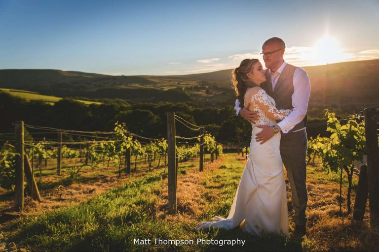 Sunset at Holmfirth vineyard