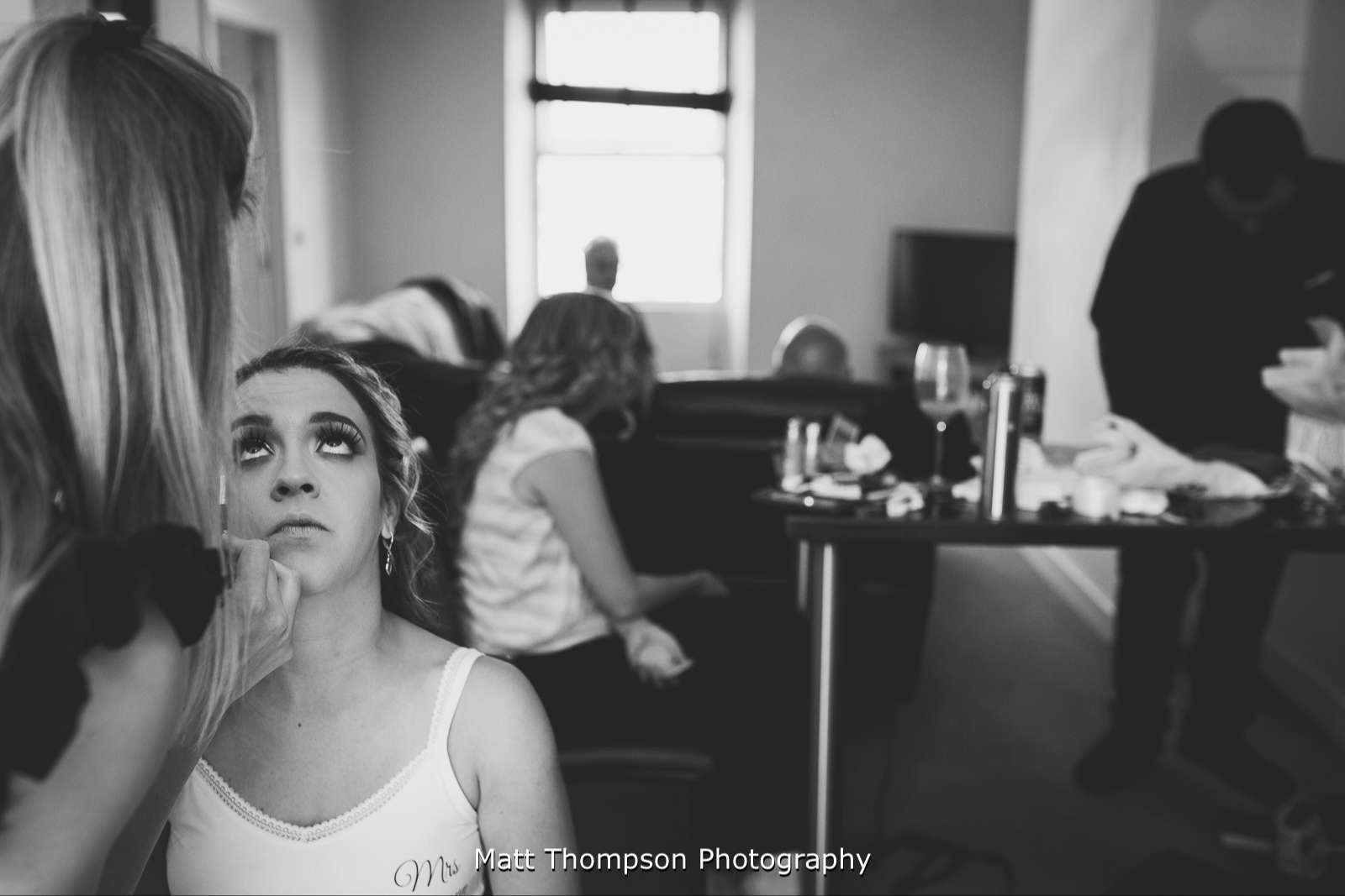 Black and white wedding photo