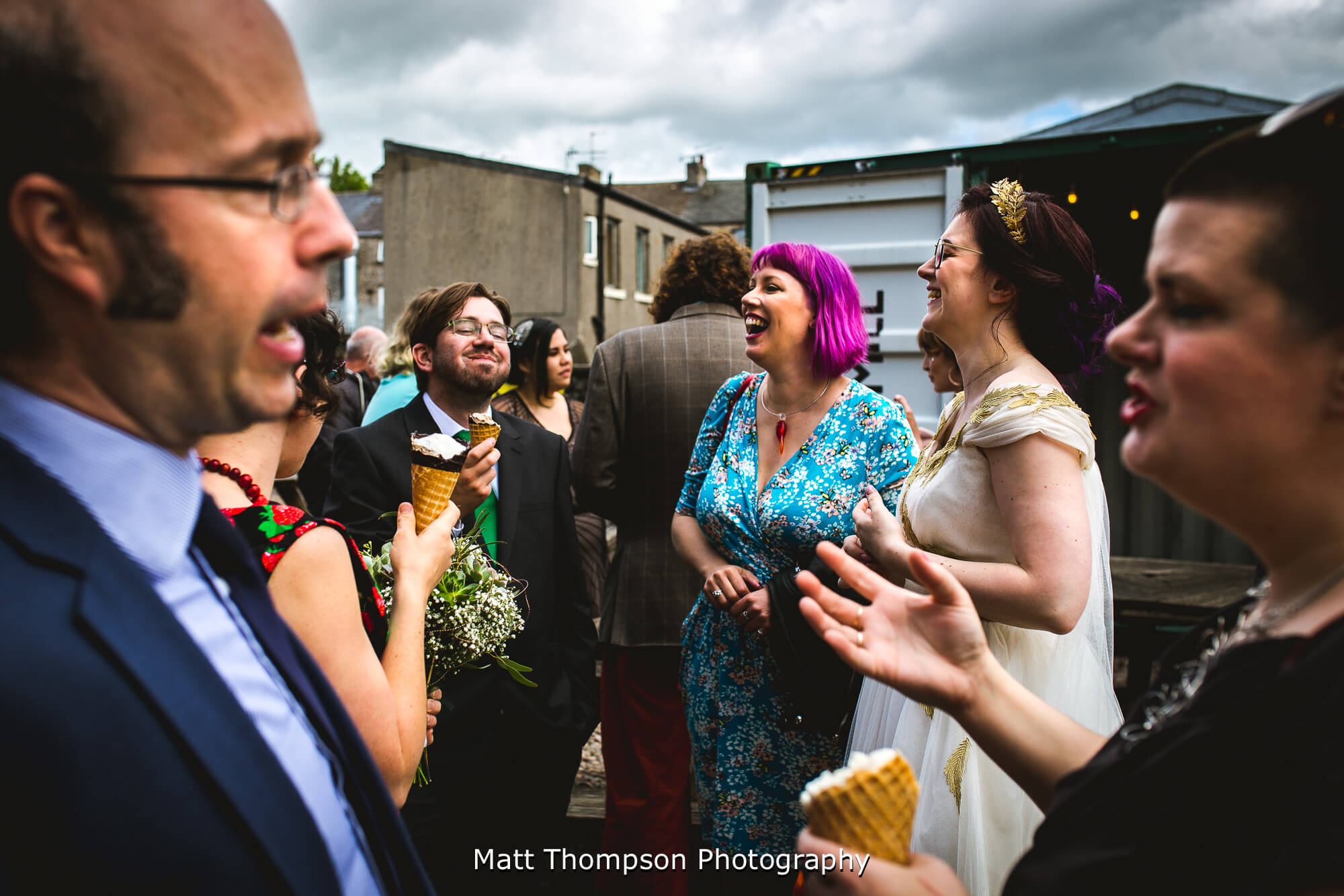 Talking to wedding guests