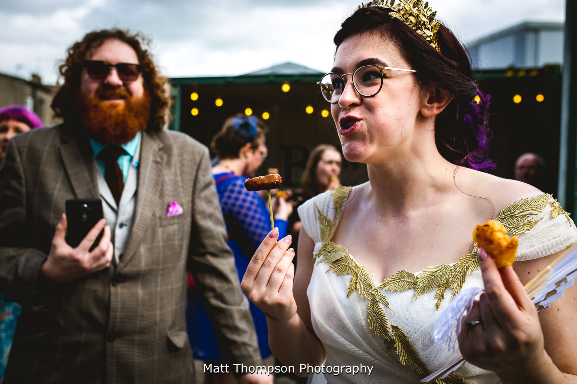 Bride eating