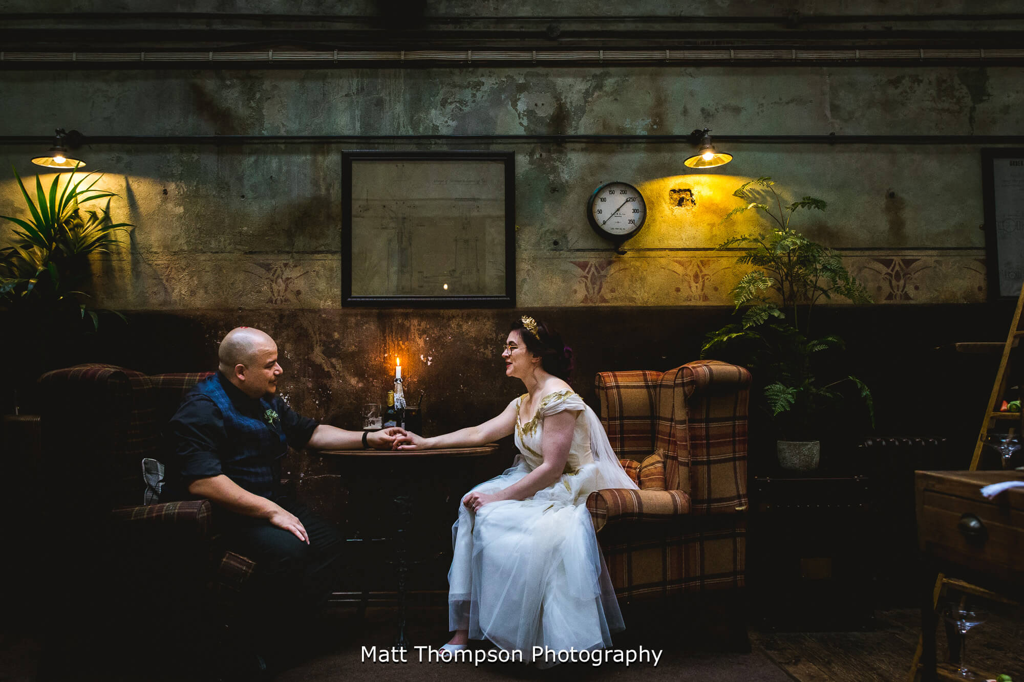 Natural moments between bride and groom