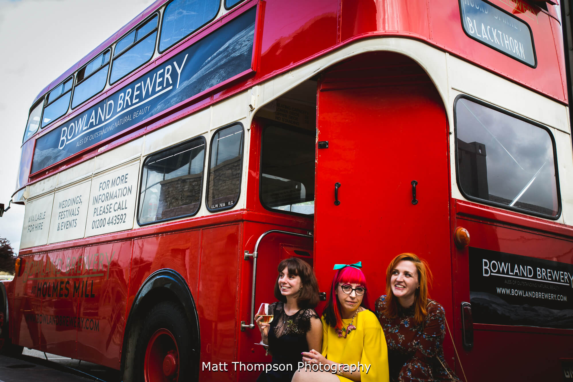 Wedding bus at Holmes mill