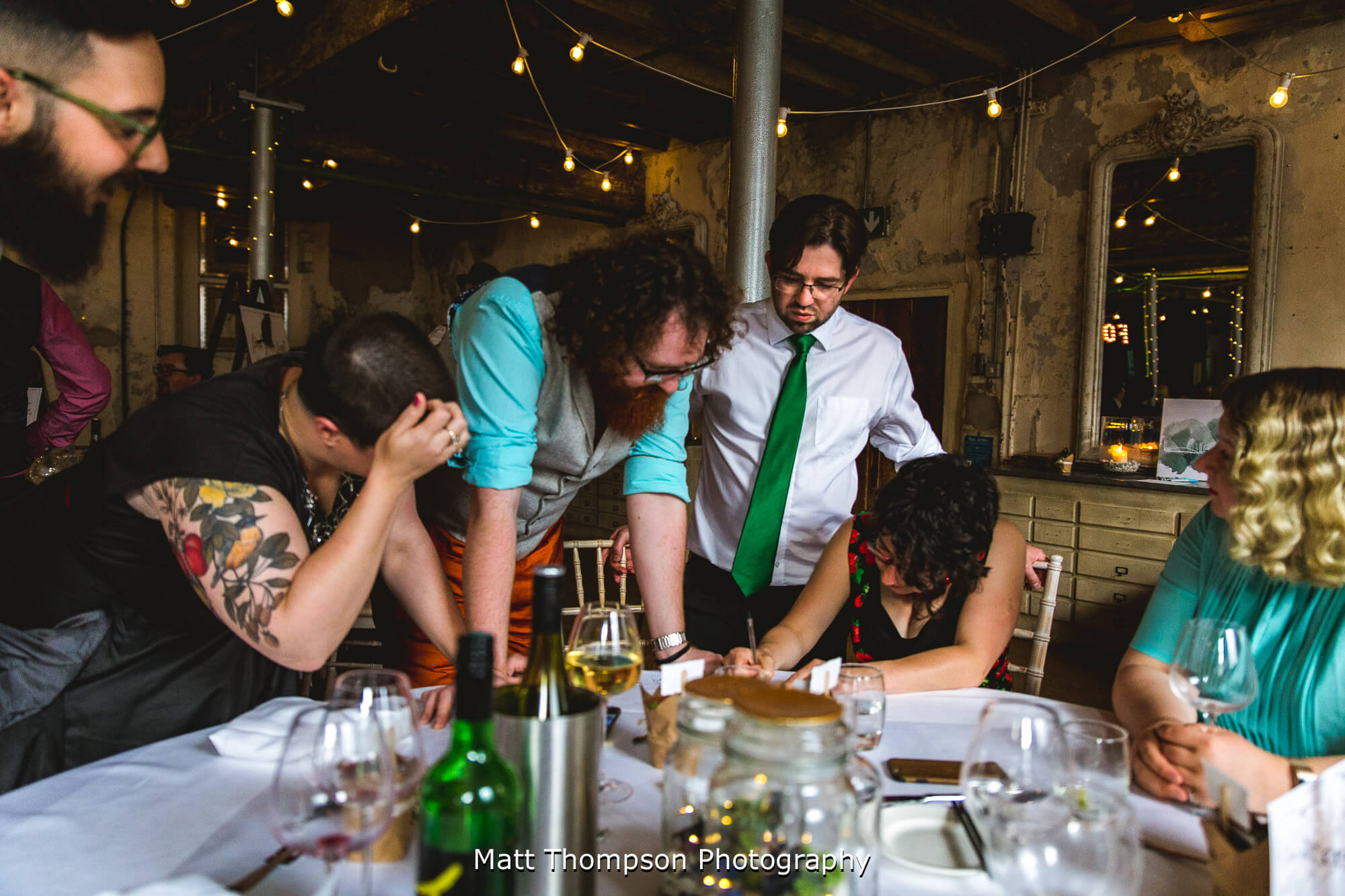 Roller derby wedding guests